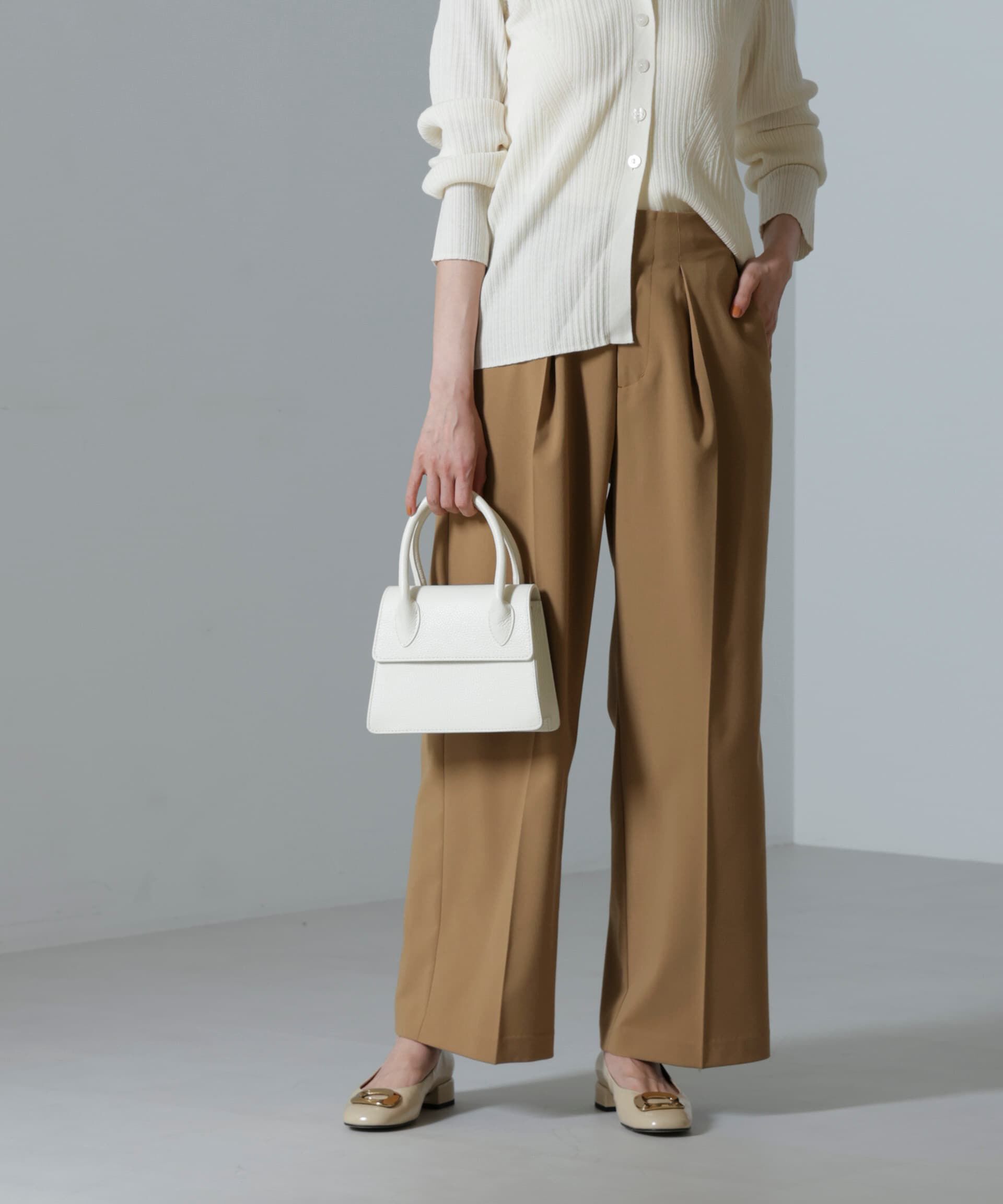 nano･universe「ドライウェザーストレッチ インタックワイドパンツ(セットアップ可)」|チノ|