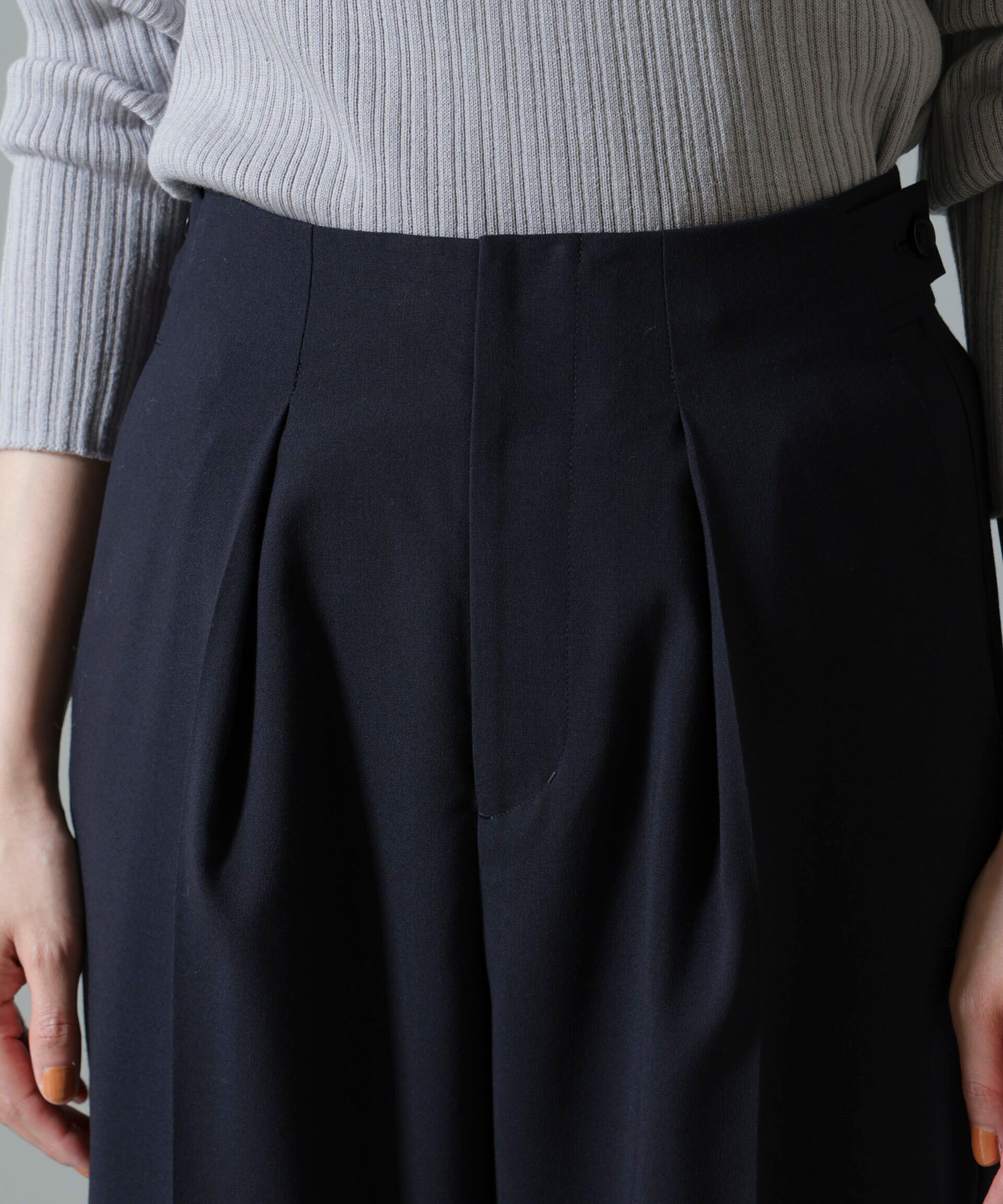 nano･universe「ドライウェザーストレッチ インタックワイドパンツ(セットアップ可)」|チノ|