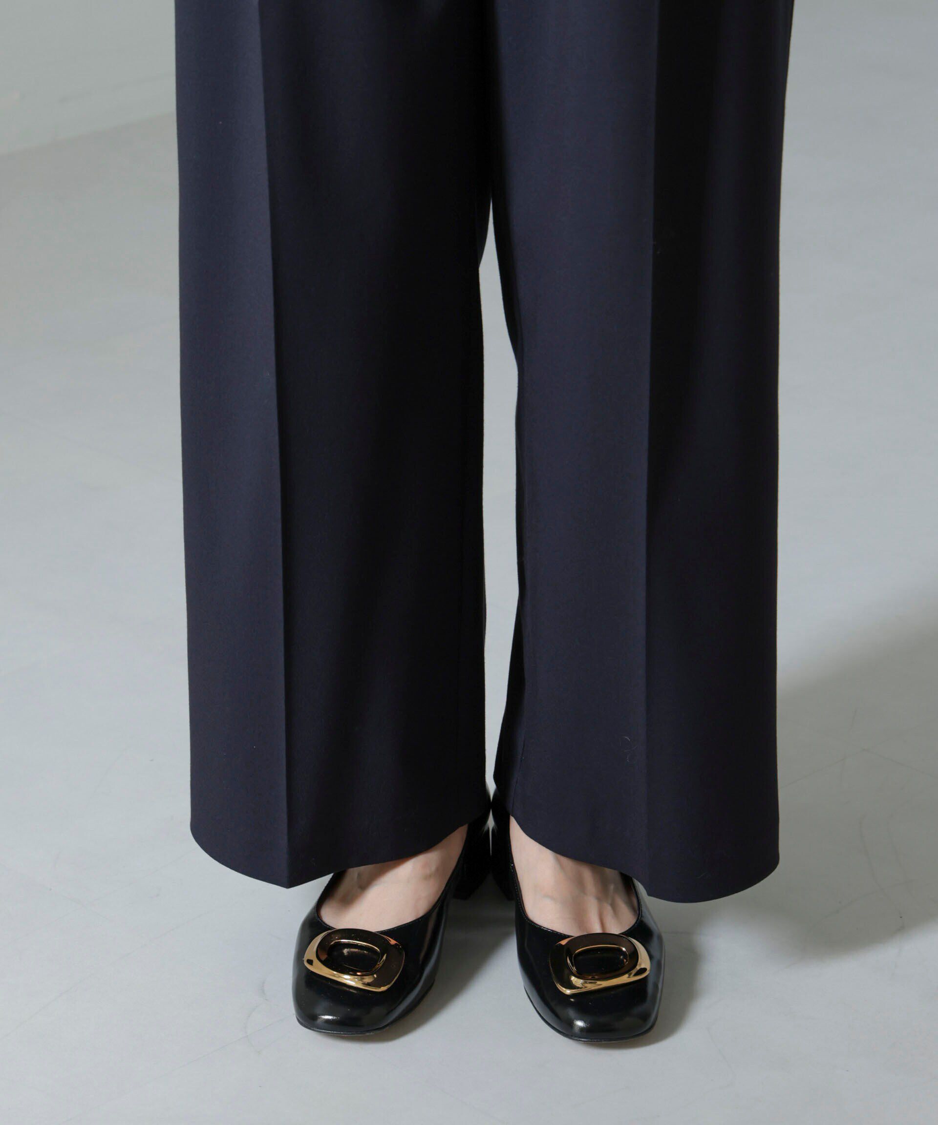 nano･universe「ドライウェザーストレッチ インタックワイドパンツ(セットアップ可)」|チノ|