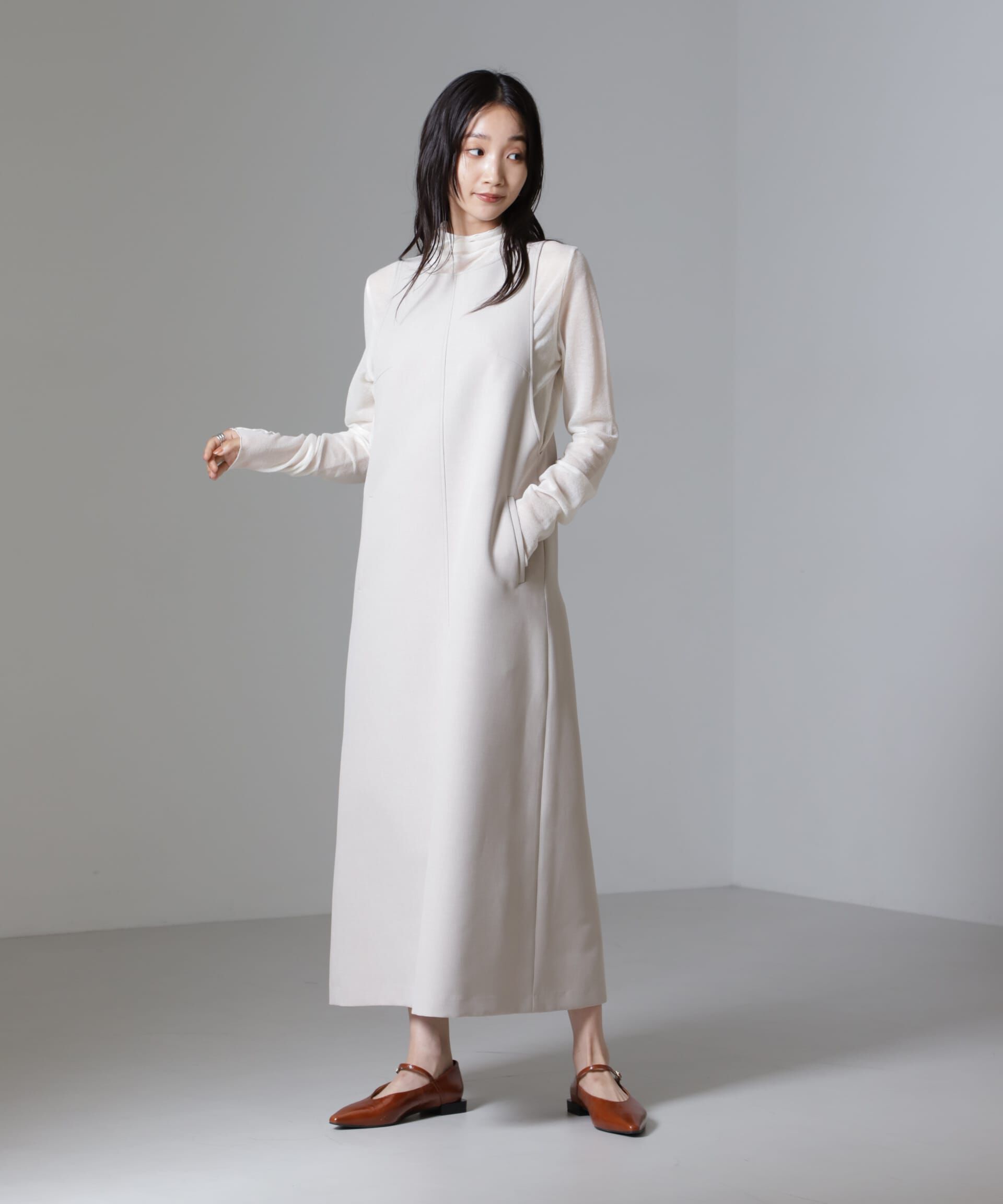 nano･universe「Reflax(R)ダブルクロスサイドオープンワンピース」|ワンピース|