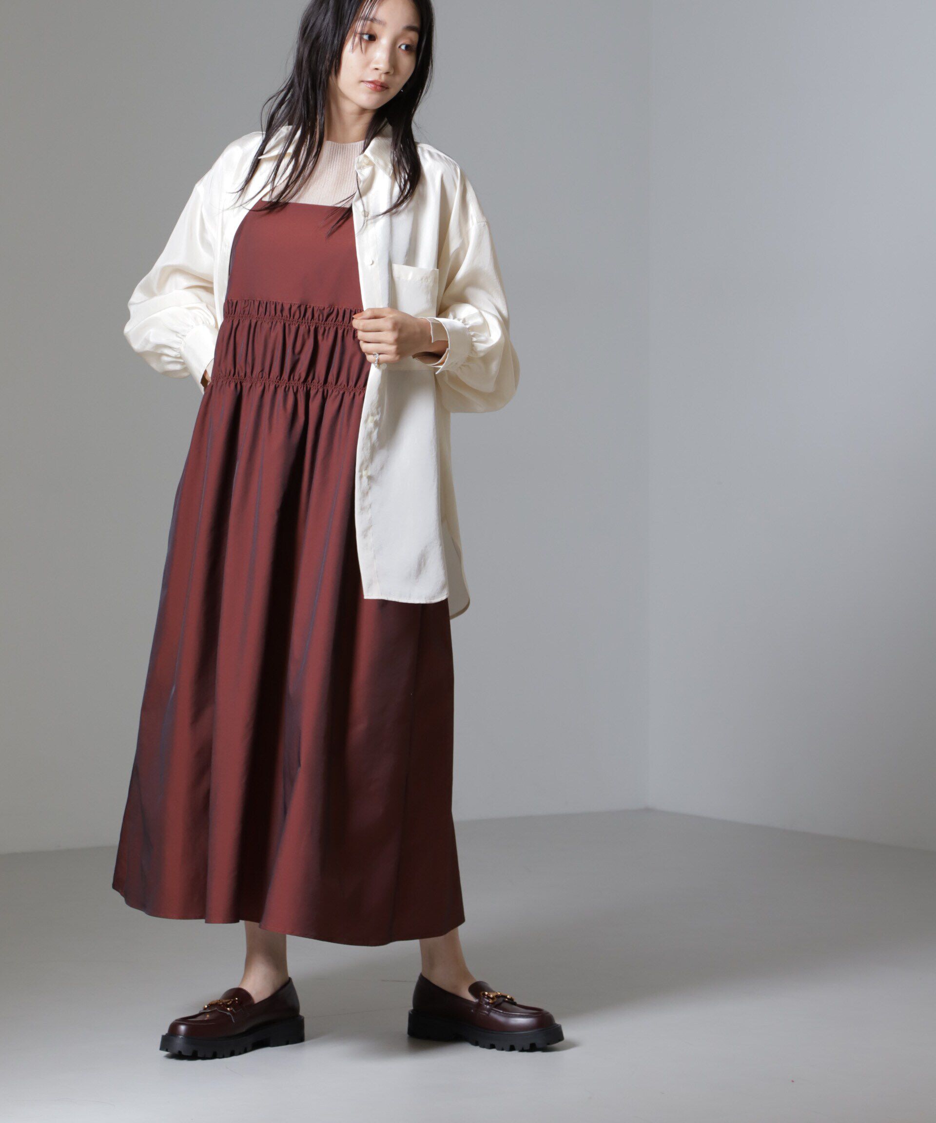 nano･universe「シャンブレータフタキャミワンピース」|ワンピース|