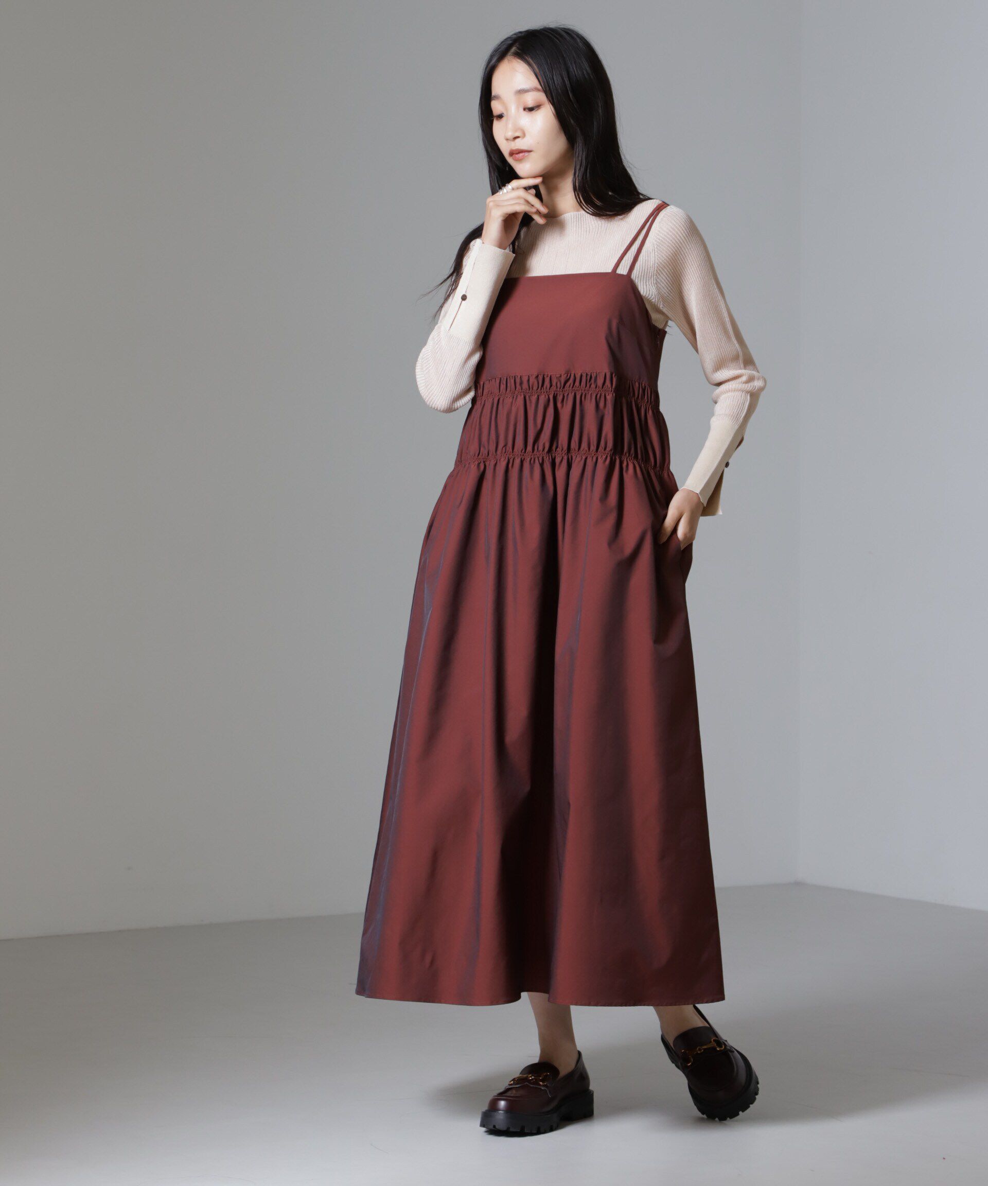 nano･universe「シャンブレータフタキャミワンピース」|ワンピース|