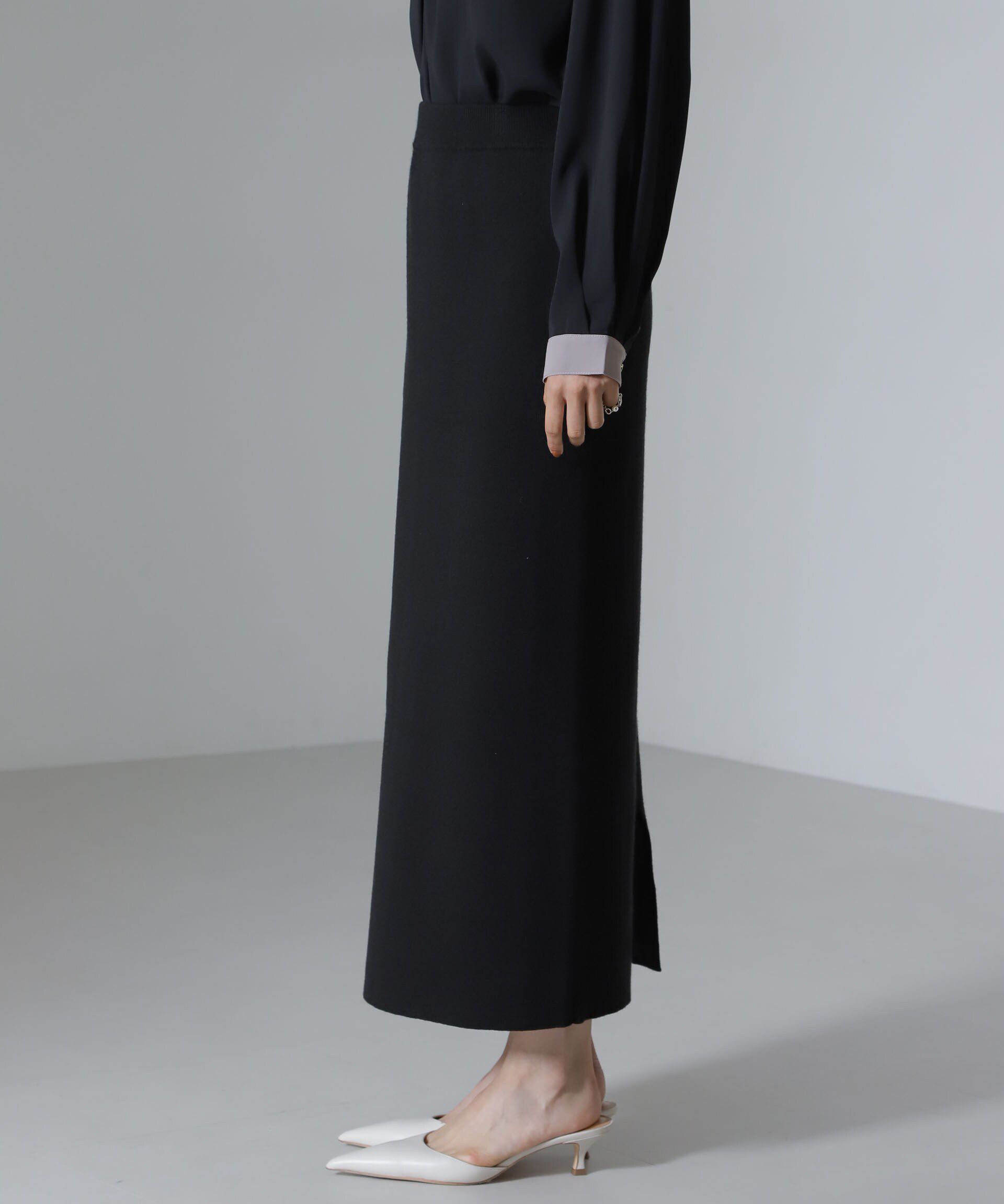 nano･universe「モチッと毛玉抑制リブニットスカート（セットアップ可）」|スカート|