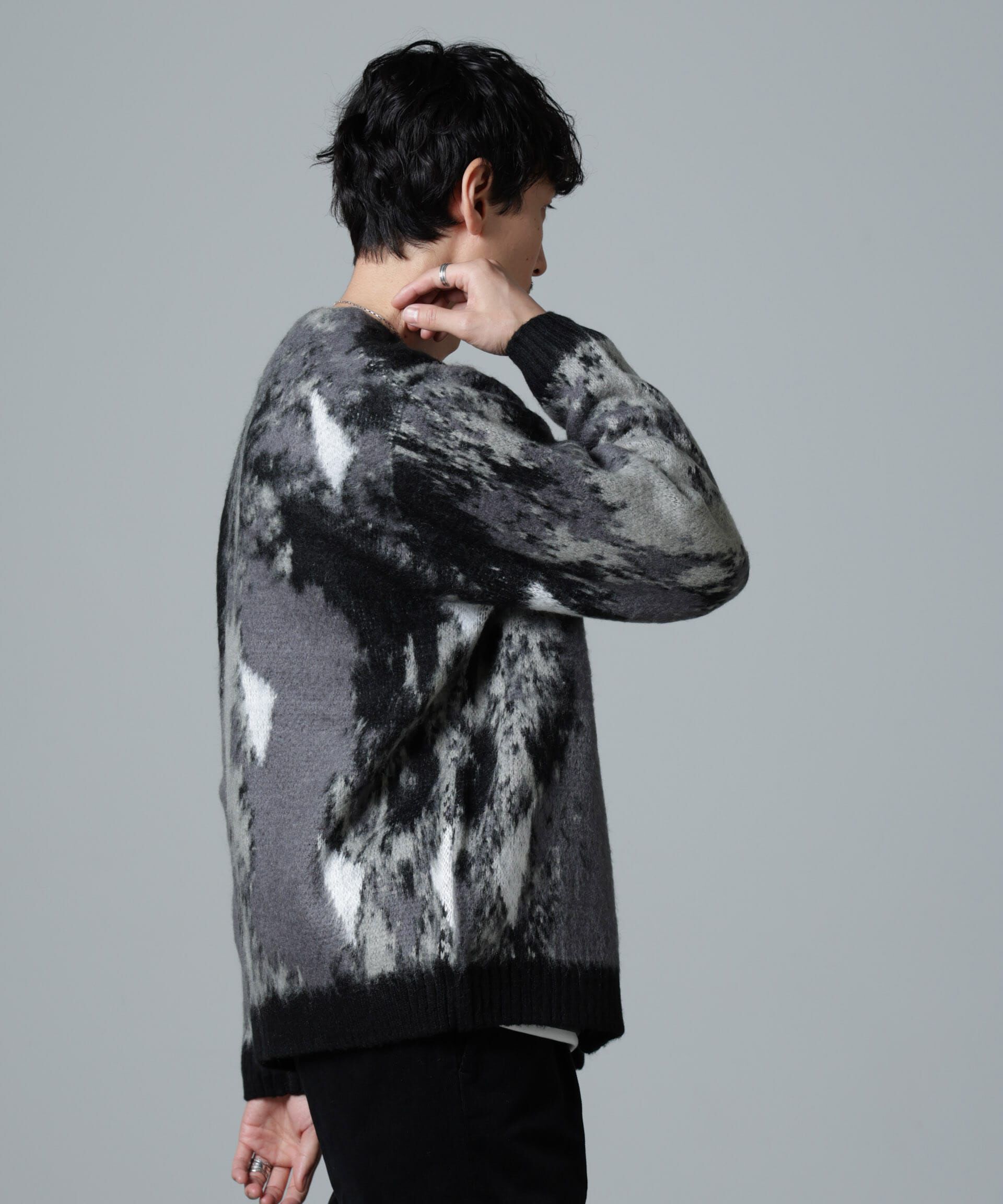 nano･universe「アート柄ニットカーディガン」|ニット・セーター|