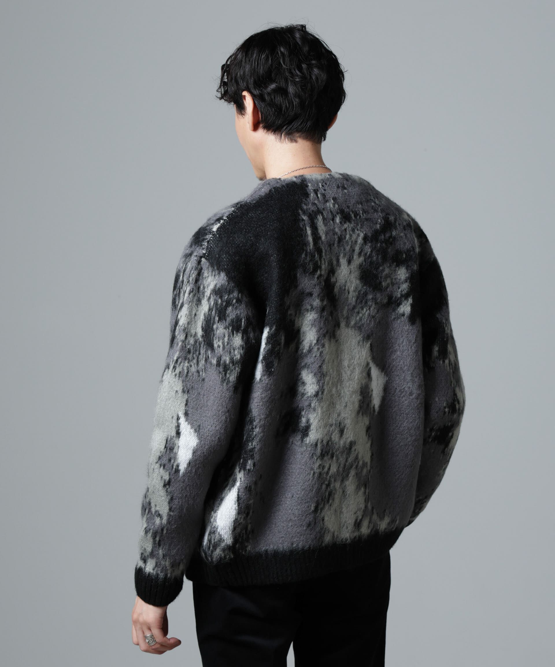 nano･universe「アート柄ニットカーディガン」|ニット・セーター|