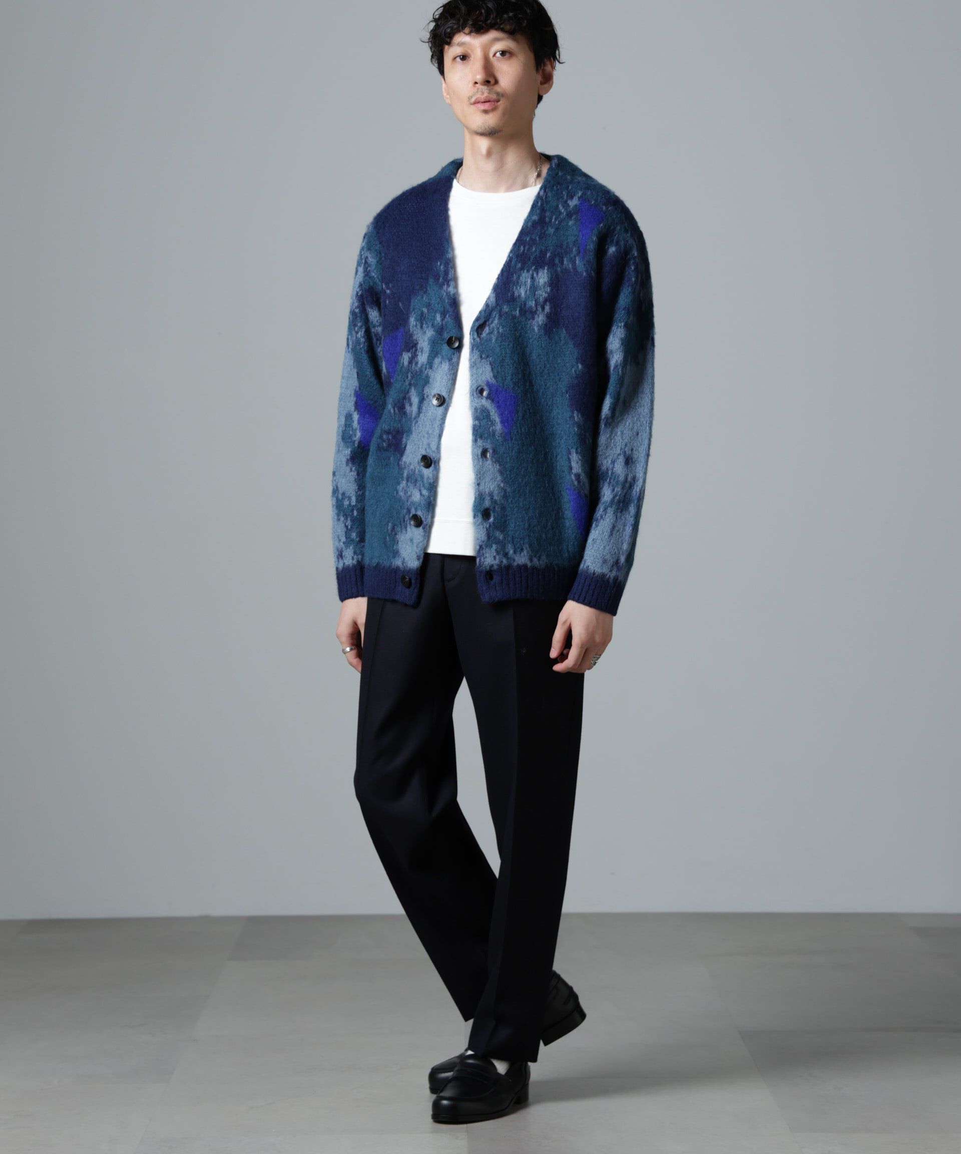 nano･universe「アート柄ニットカーディガン」|ニット・セーター|