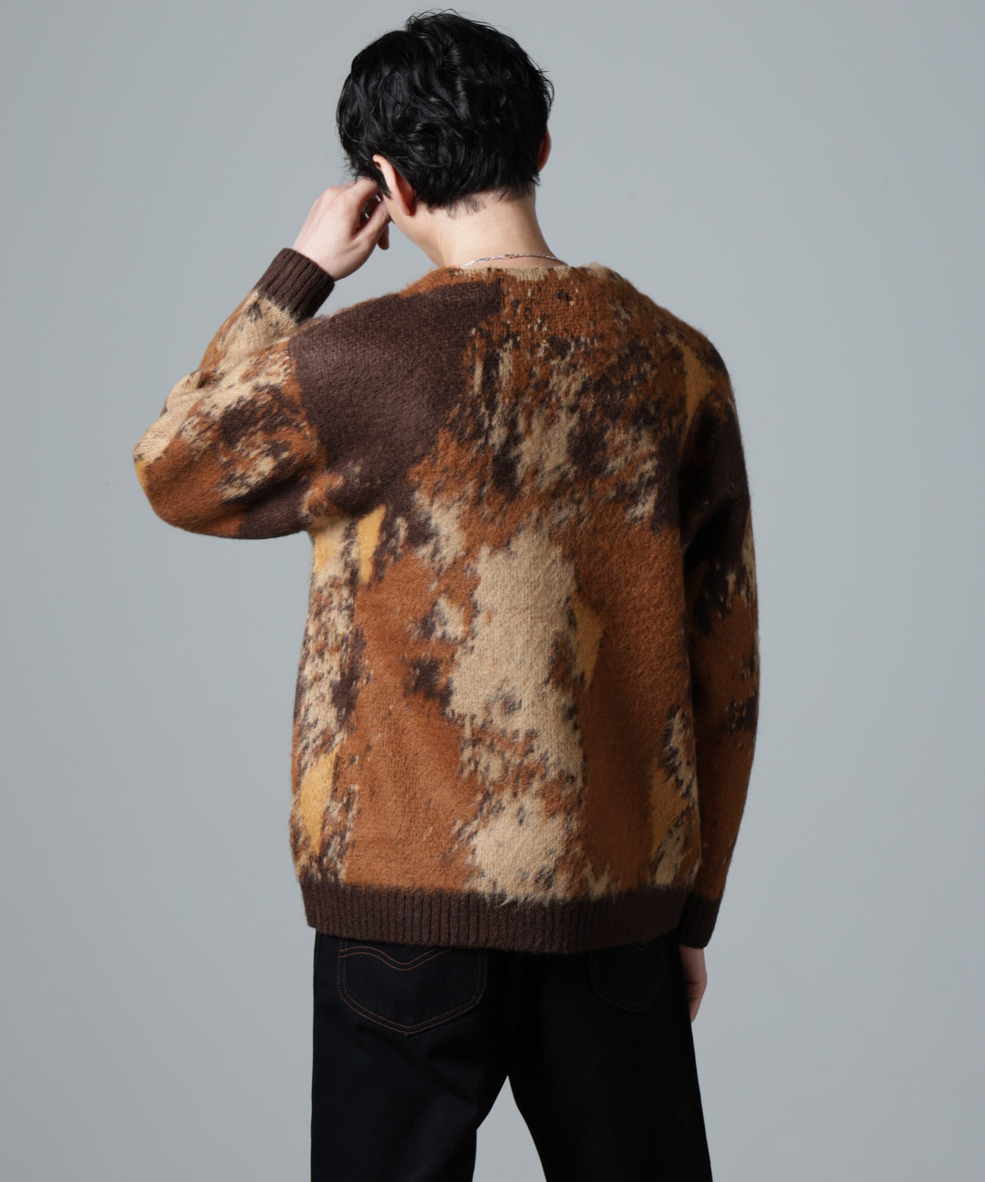 nano･universe「アート柄ニットカーディガン」|ニット・セーター|