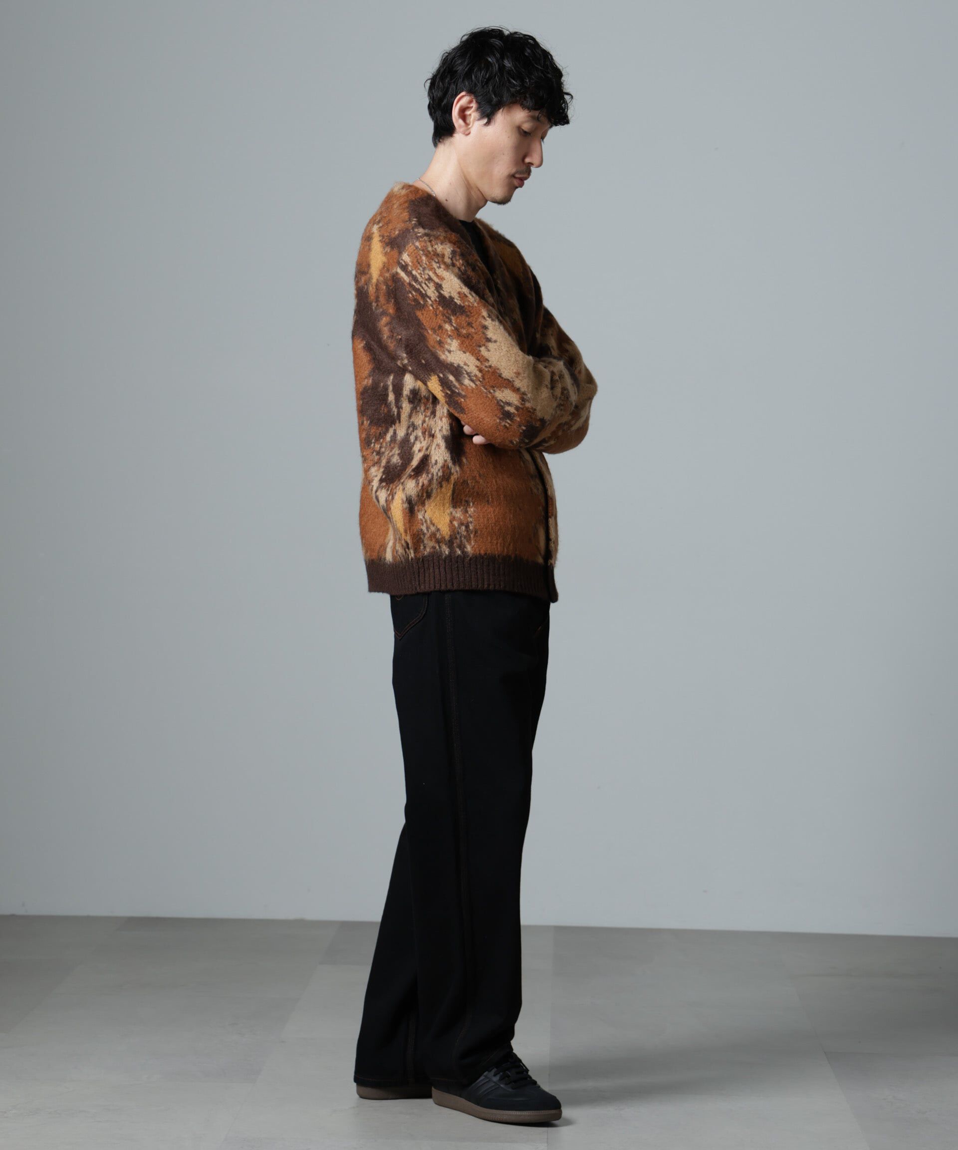 nano･universe「アート柄ニットカーディガン」|ニット・セーター|