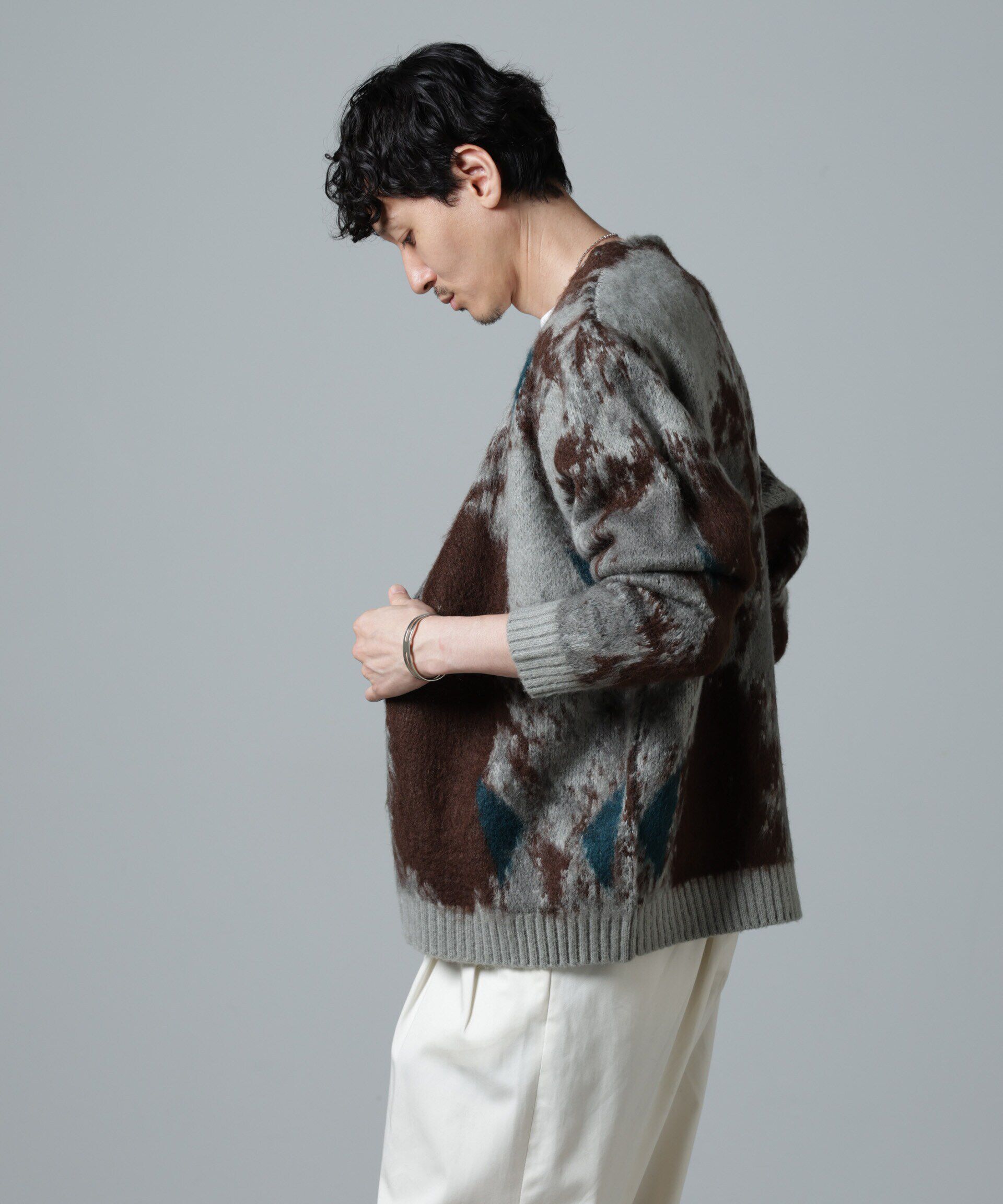 nano･universe「アート柄ニットカーディガン」|ニット・セーター|