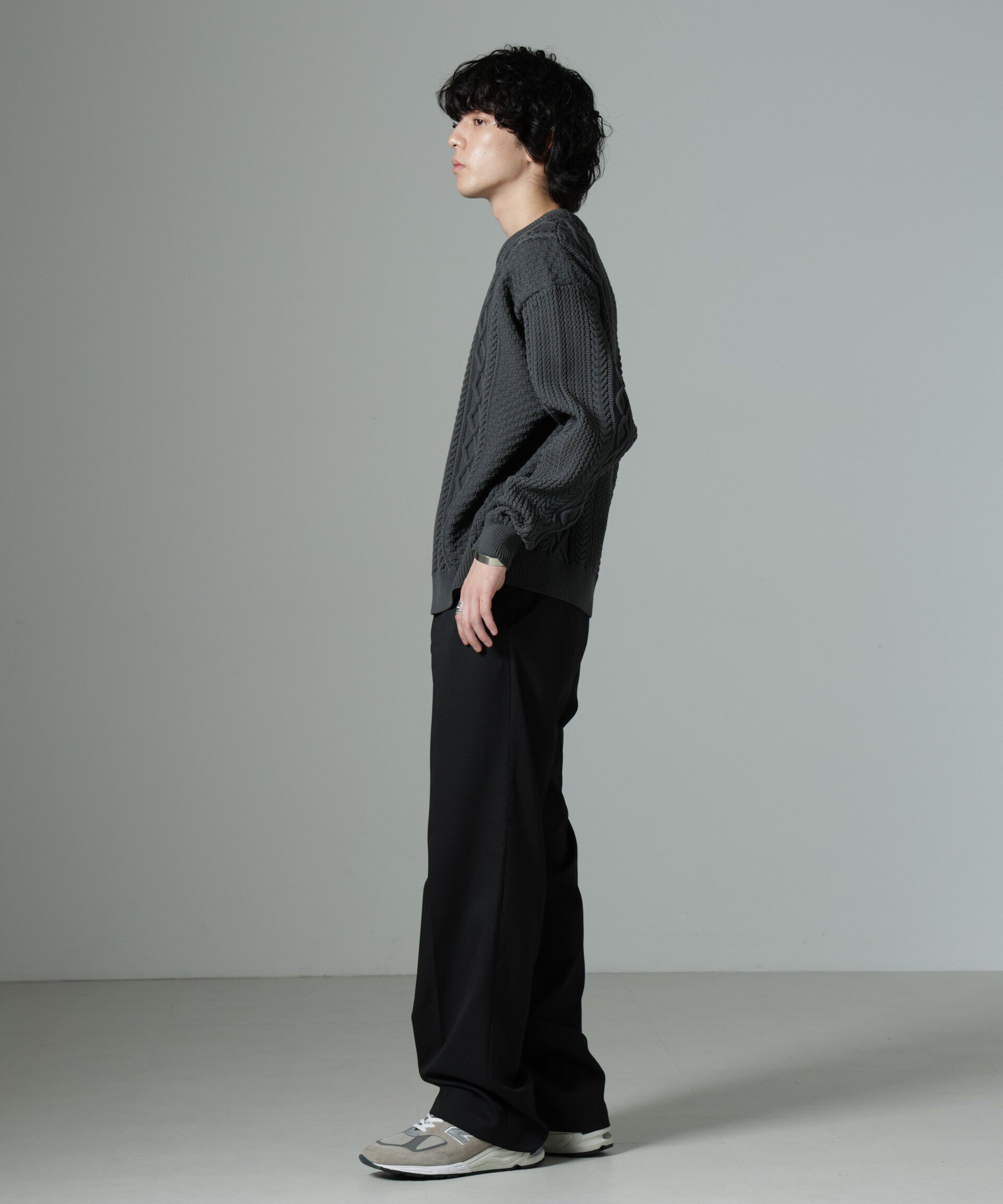 nano･universe「スポンディッシュケーブルニット」|ニット・セーター|