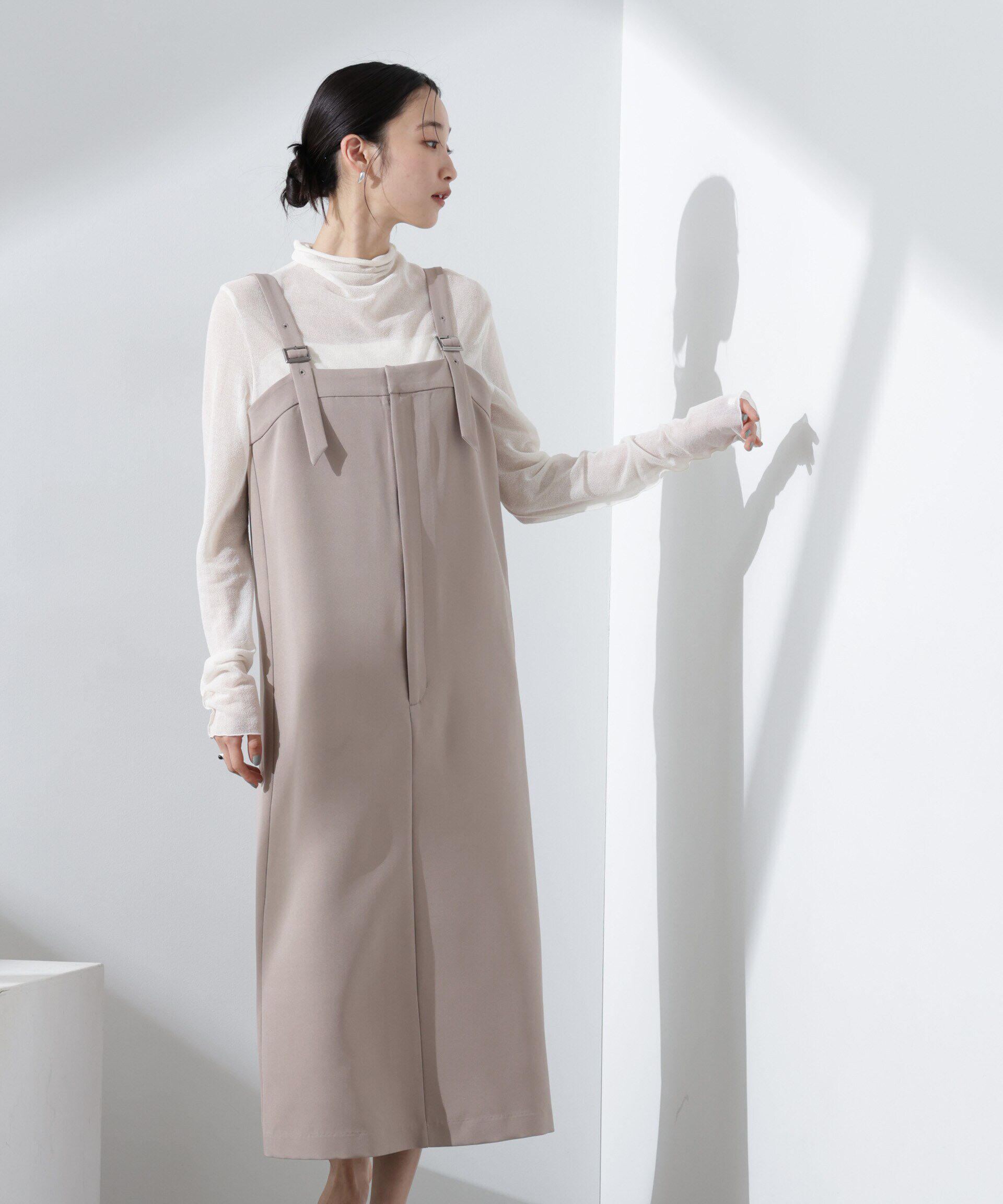 nano･universe「ベルトストラップワンピース」|ワンピース|ベージュ