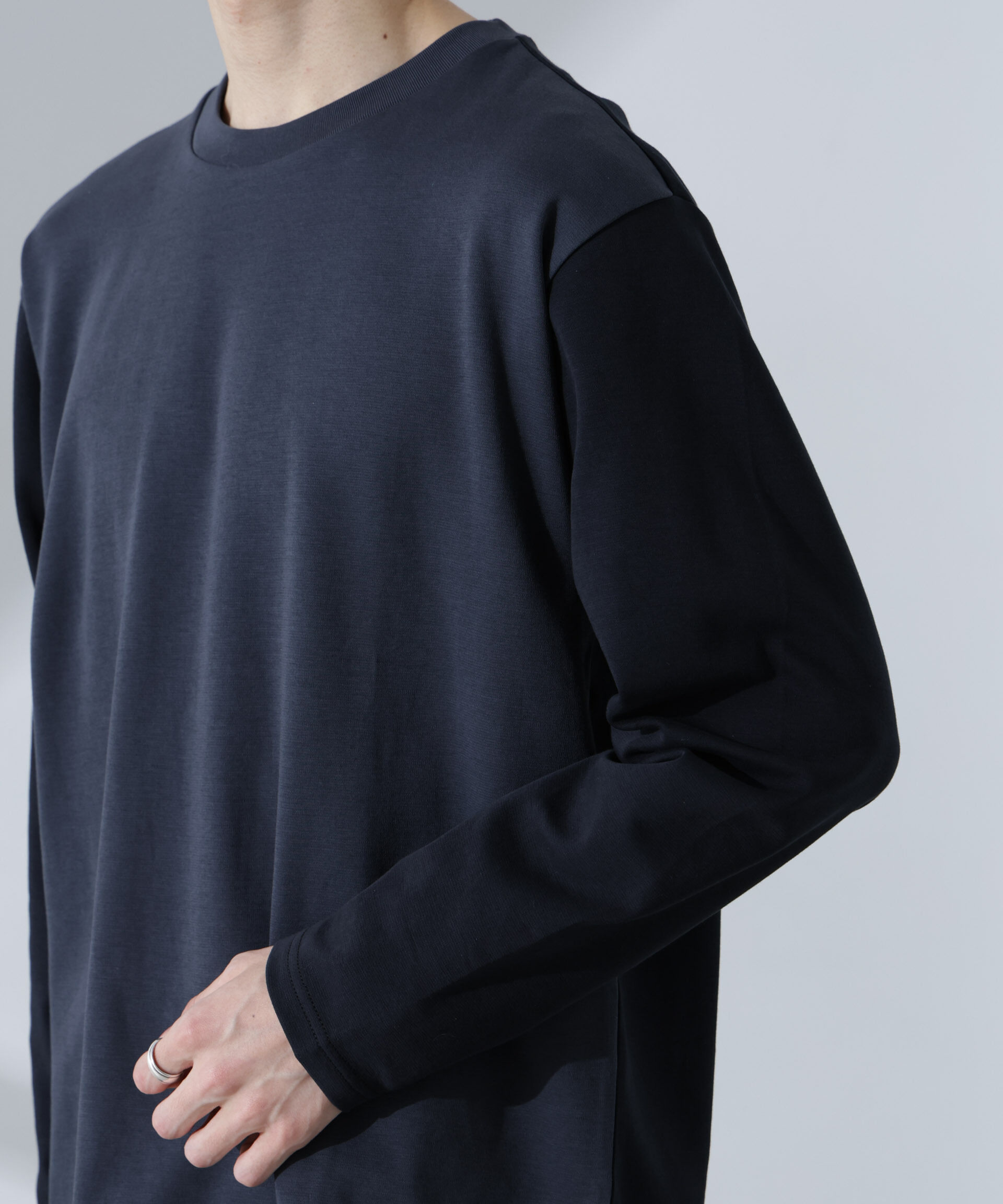 nano･universe「2トーンシルケットTシャツ 長袖」|Tシャツ・カットソー|