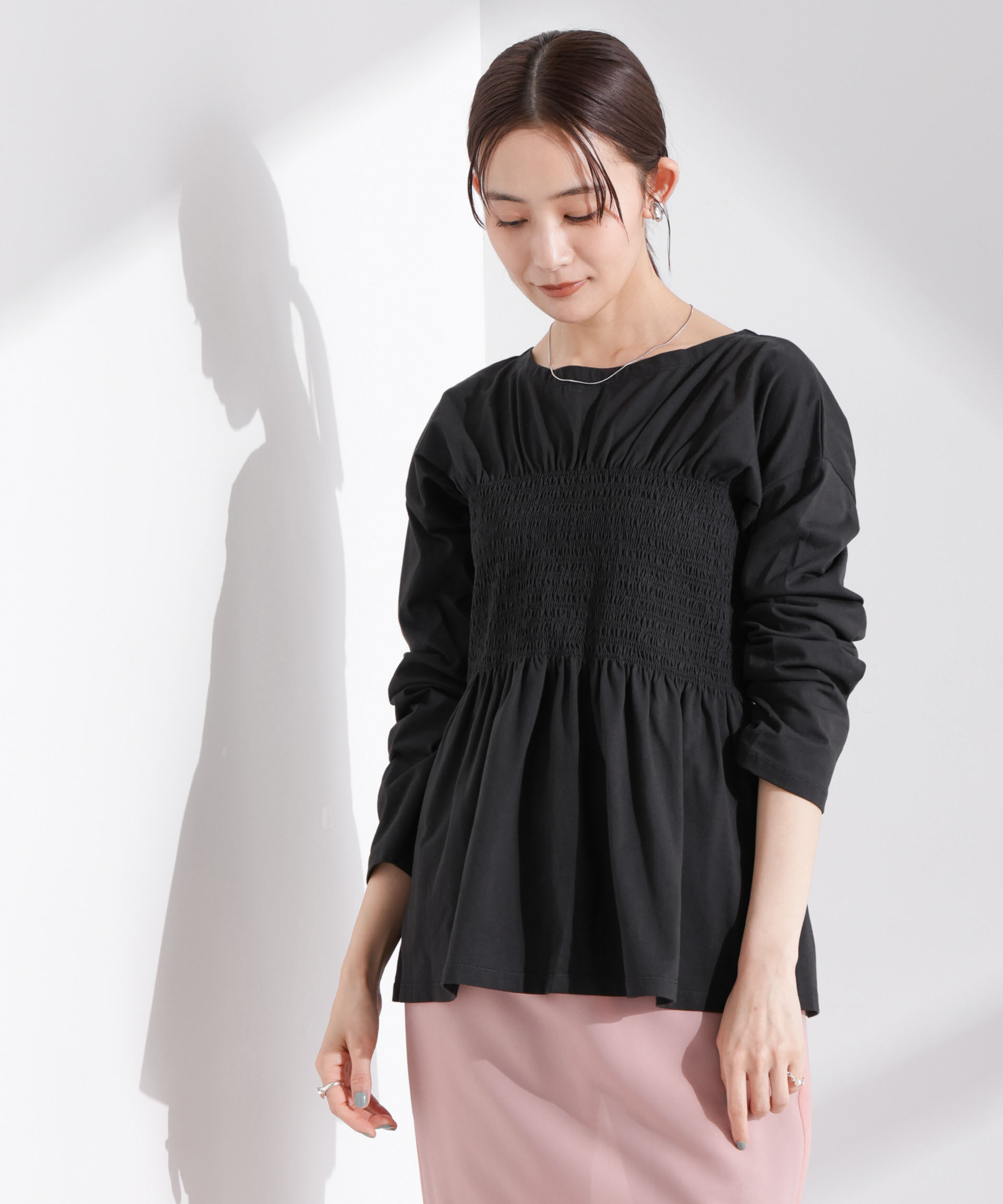 nano･universe「シャーリングデザインカットソー」|Tシャツ・カットソー|