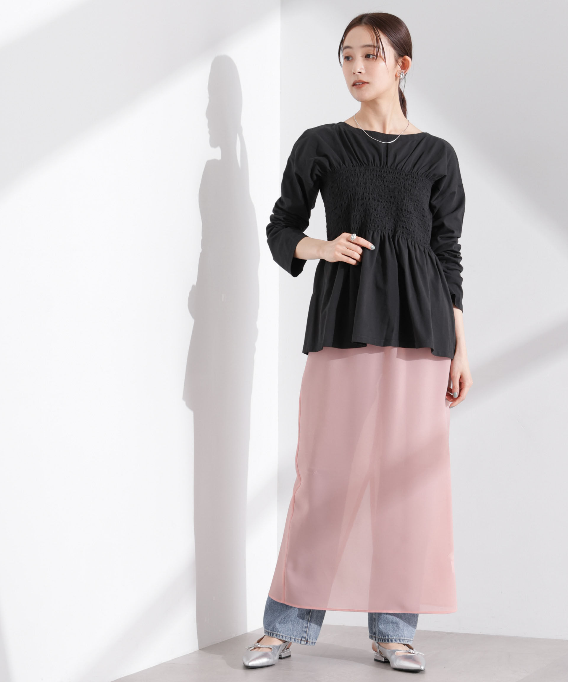 nano･universe「シャーリングデザインカットソー」|Tシャツ・カットソー|