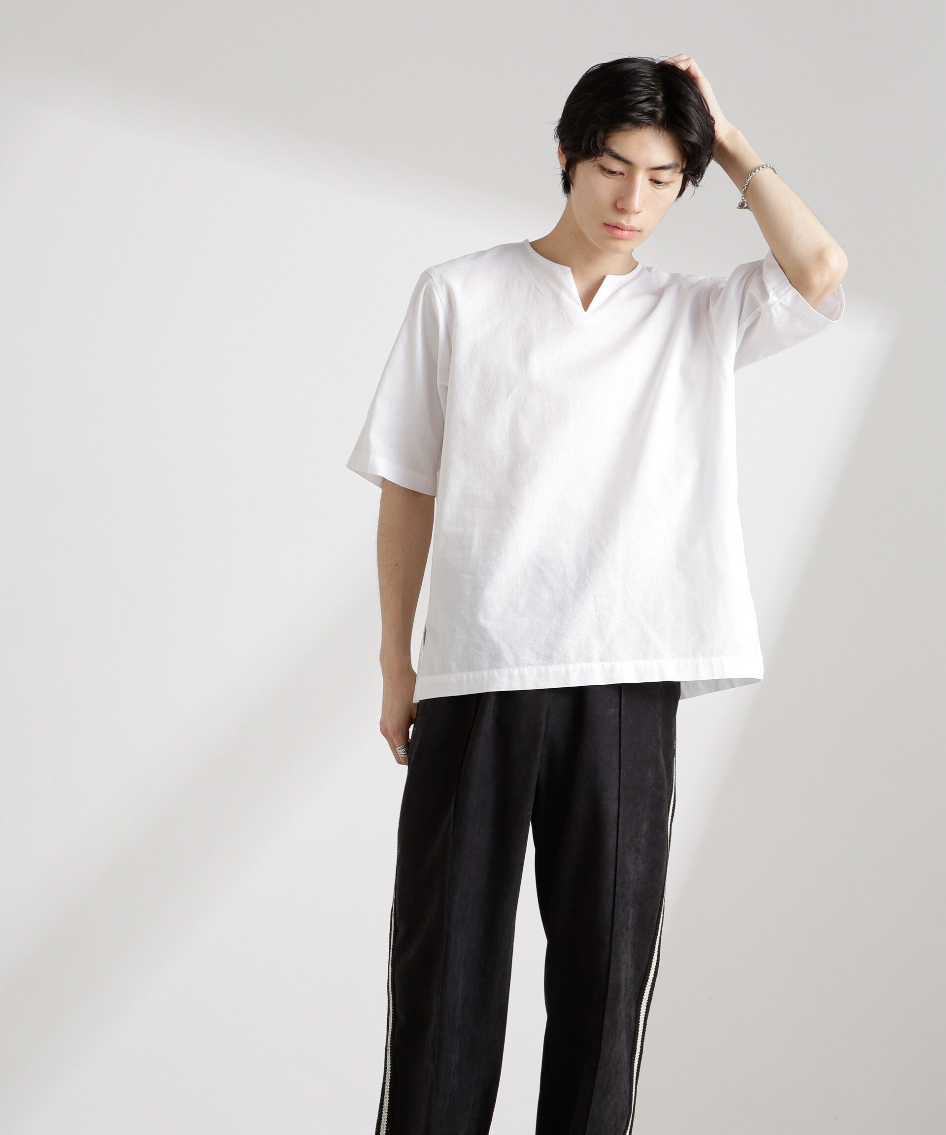 nano･universe「クールマックスリネン プルオーバーシャツ」|シャツ・ブラウス|