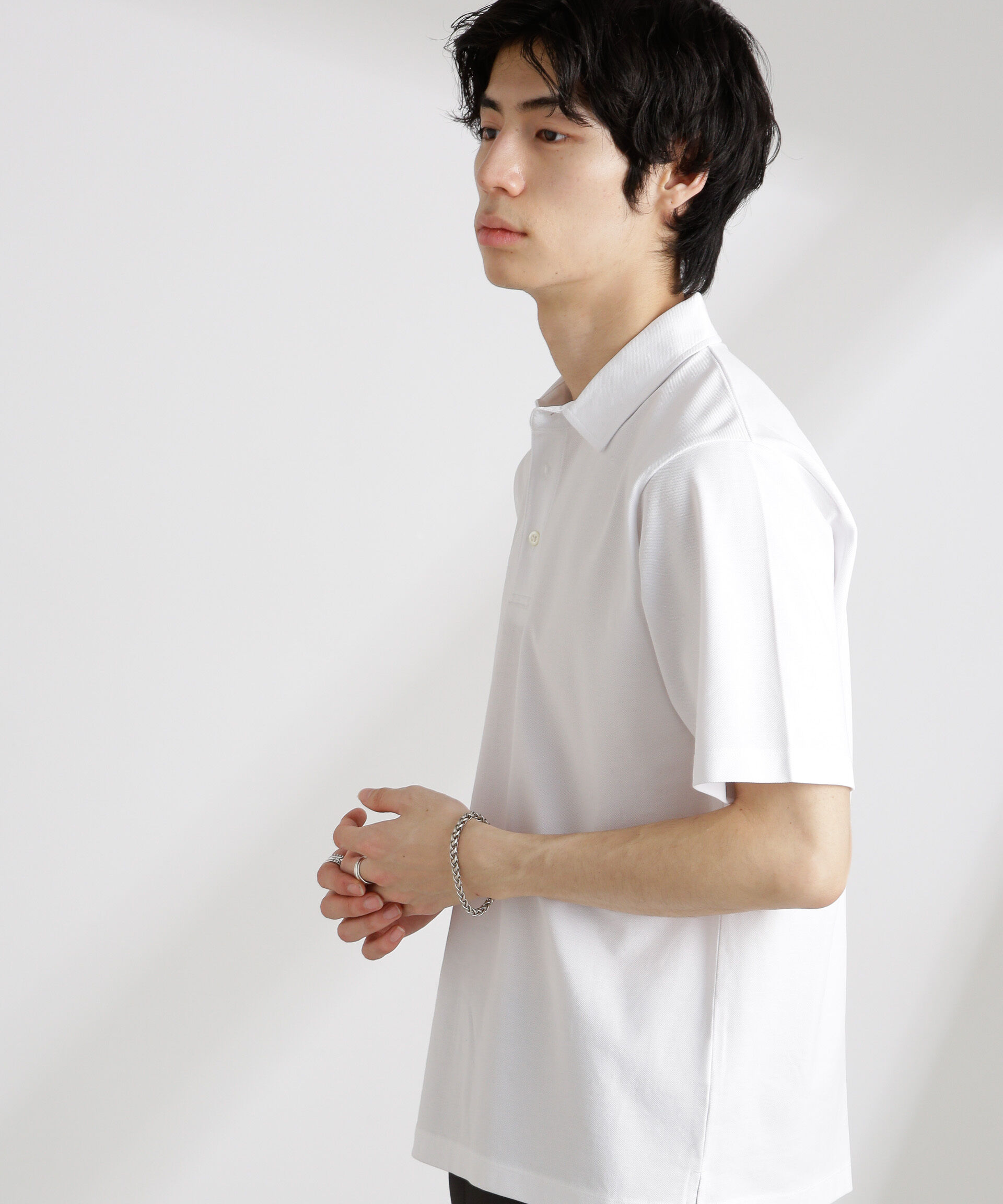 nano･universe「アンチスメル 鹿の子ポロ 半袖」|Tシャツ・カットソー|