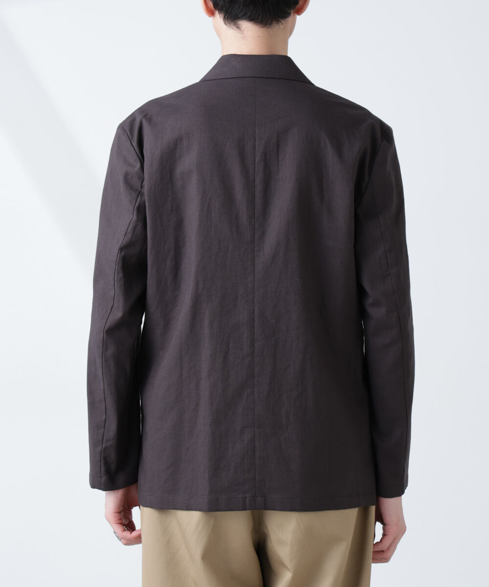 nano･universe「「BELGIUM LINEN FABRICS」リネンコットンダブルジャケット(セットアップ可)」|テーラードジャケット|