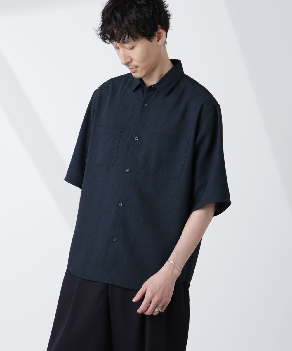 nano･universe「テックリネンシャツ 半袖」|シャツ・ブラウス|