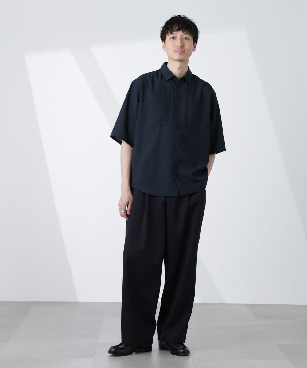nano･universe「テックリネンシャツ 半袖」|シャツ・ブラウス|