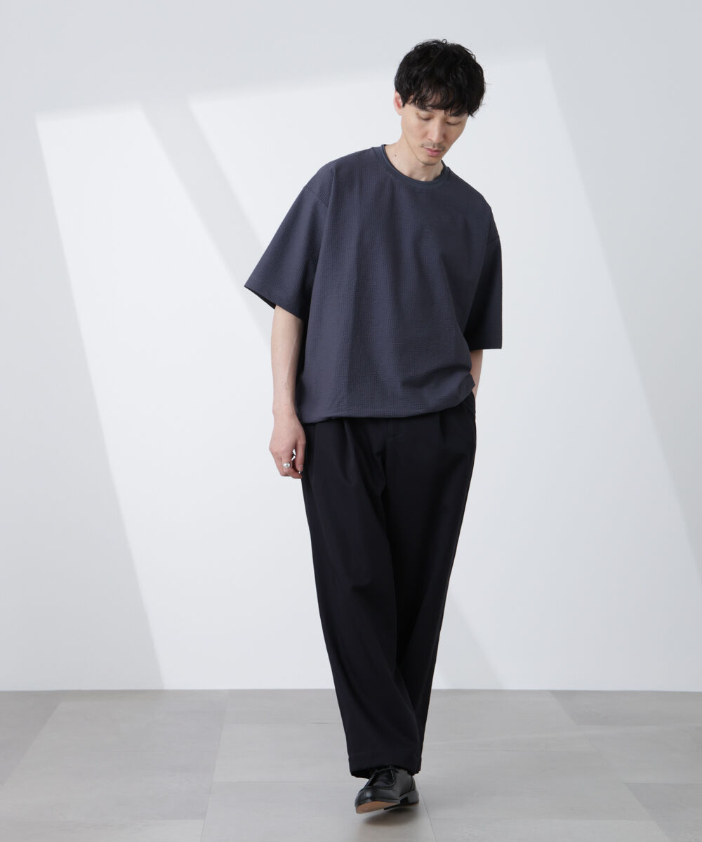 nano･universe「シルケットサッカーワイドTシャツ 半袖」|Tシャツ・カットソー|