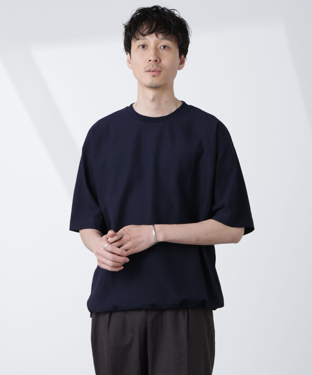 nano･universe「シルケットサッカーワイドTシャツ 半袖」|Tシャツ・カットソー|