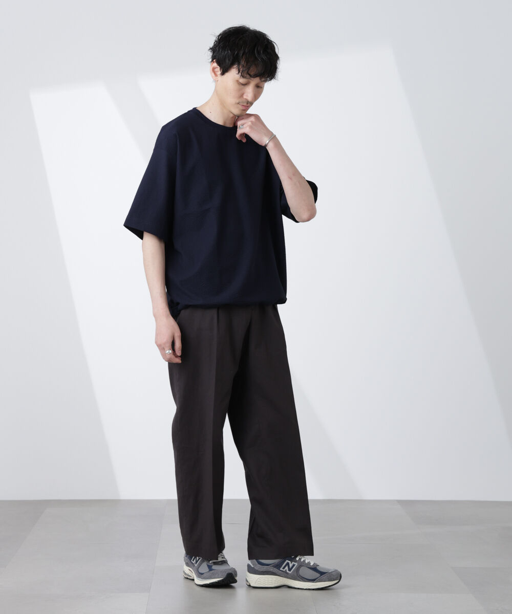 nano･universe「シルケットサッカーワイドTシャツ 半袖」|Tシャツ・カットソー|