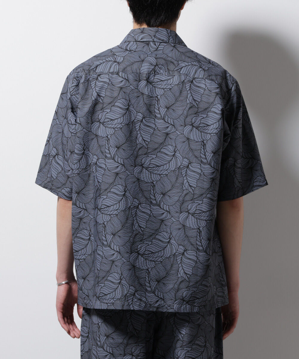 nano･universe「ボタニカルパターンサッカーシャツ 半袖(セットアップ可)」|シャツ・ブラウス|