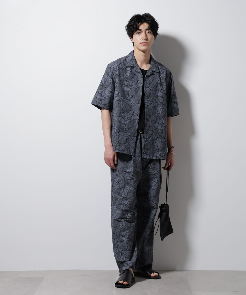 nano･universe「ボタニカルパターンサッカーシャツ 半袖(セットアップ可)」|シャツ・ブラウス|