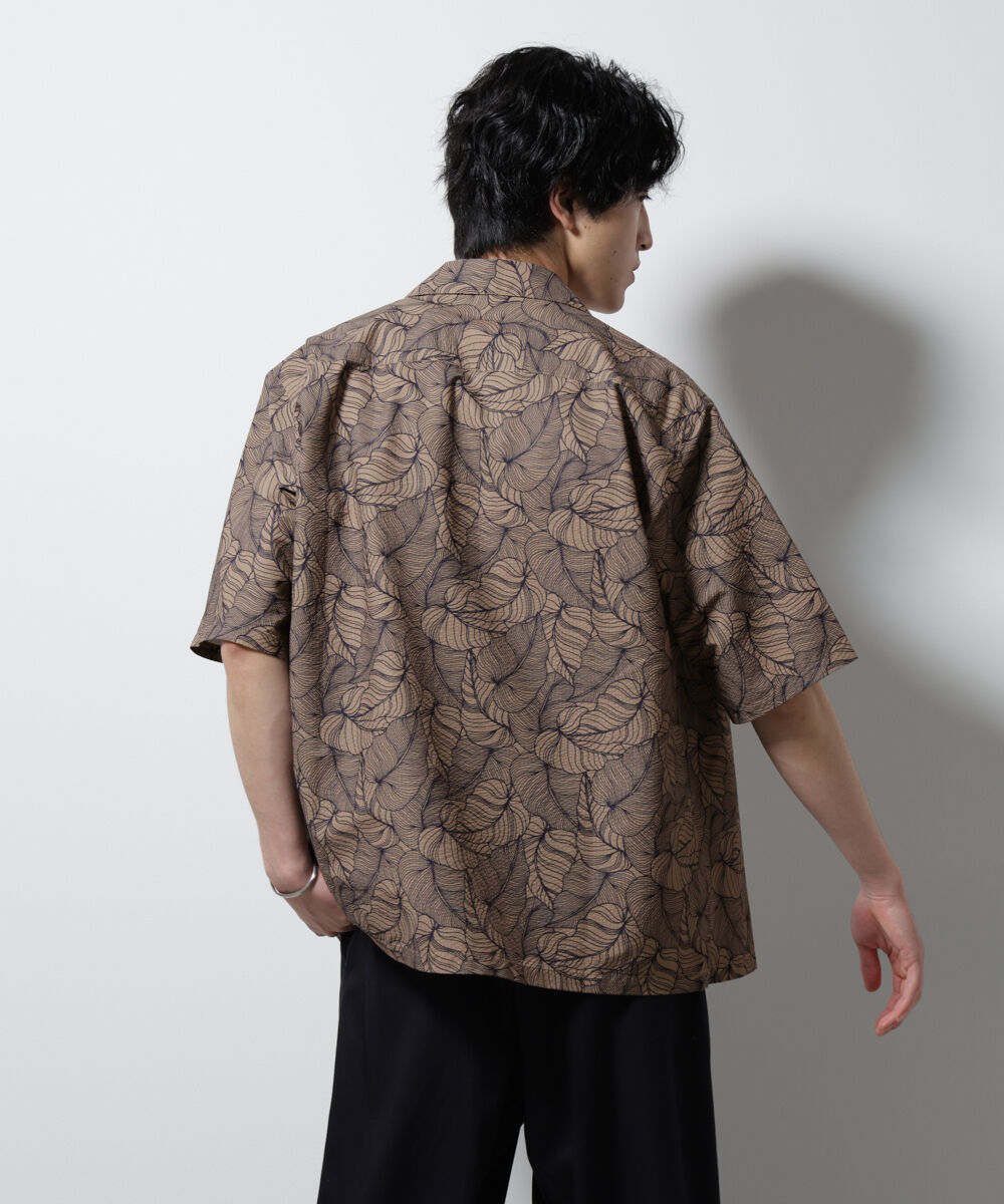 nano･universe「ボタニカルパターンサッカーシャツ 半袖(セットアップ可)」|シャツ・ブラウス|