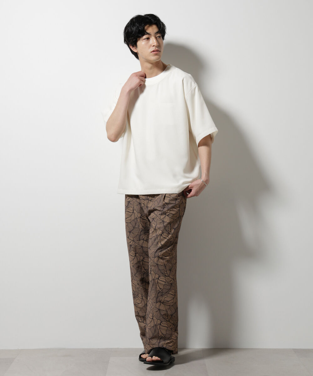 nano･universe「ボタニカルパターンサッカーイージーパンツ(セットアップ可)」|チノ|