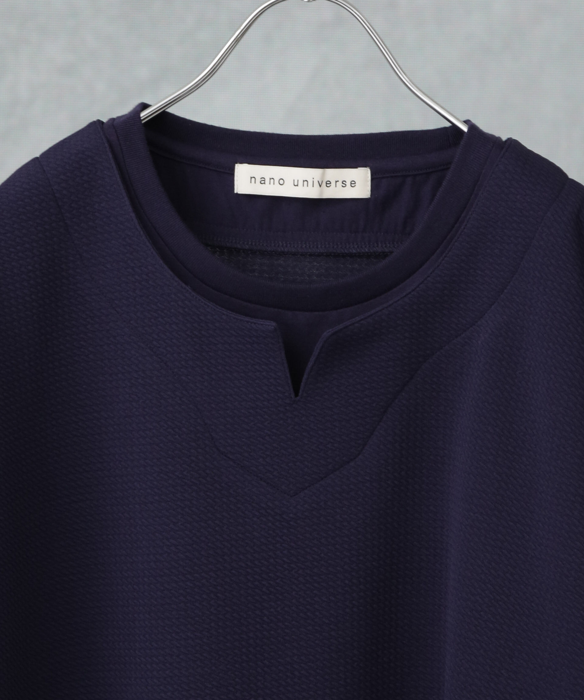 nano･universe「フェイクレイヤードキーネックTシャツ 半袖」|Tシャツ・カットソー|