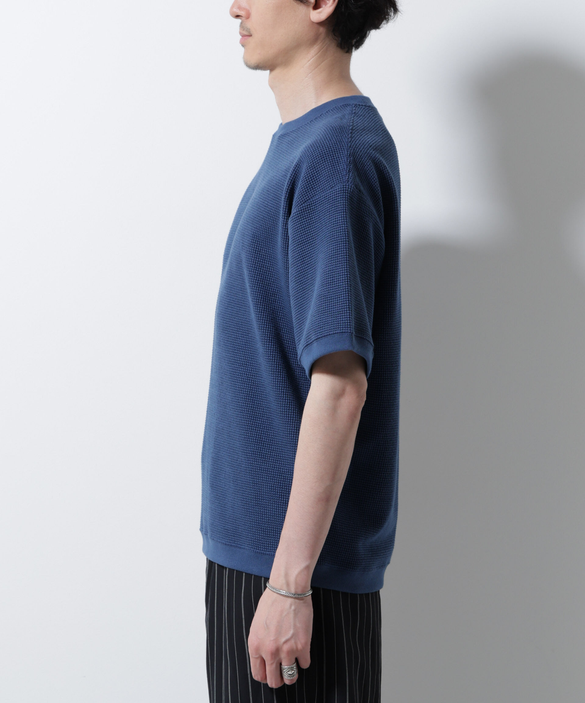 nano･universe「テックワッフルクルーネックTシャツ 半袖」|Tシャツ・カットソー|