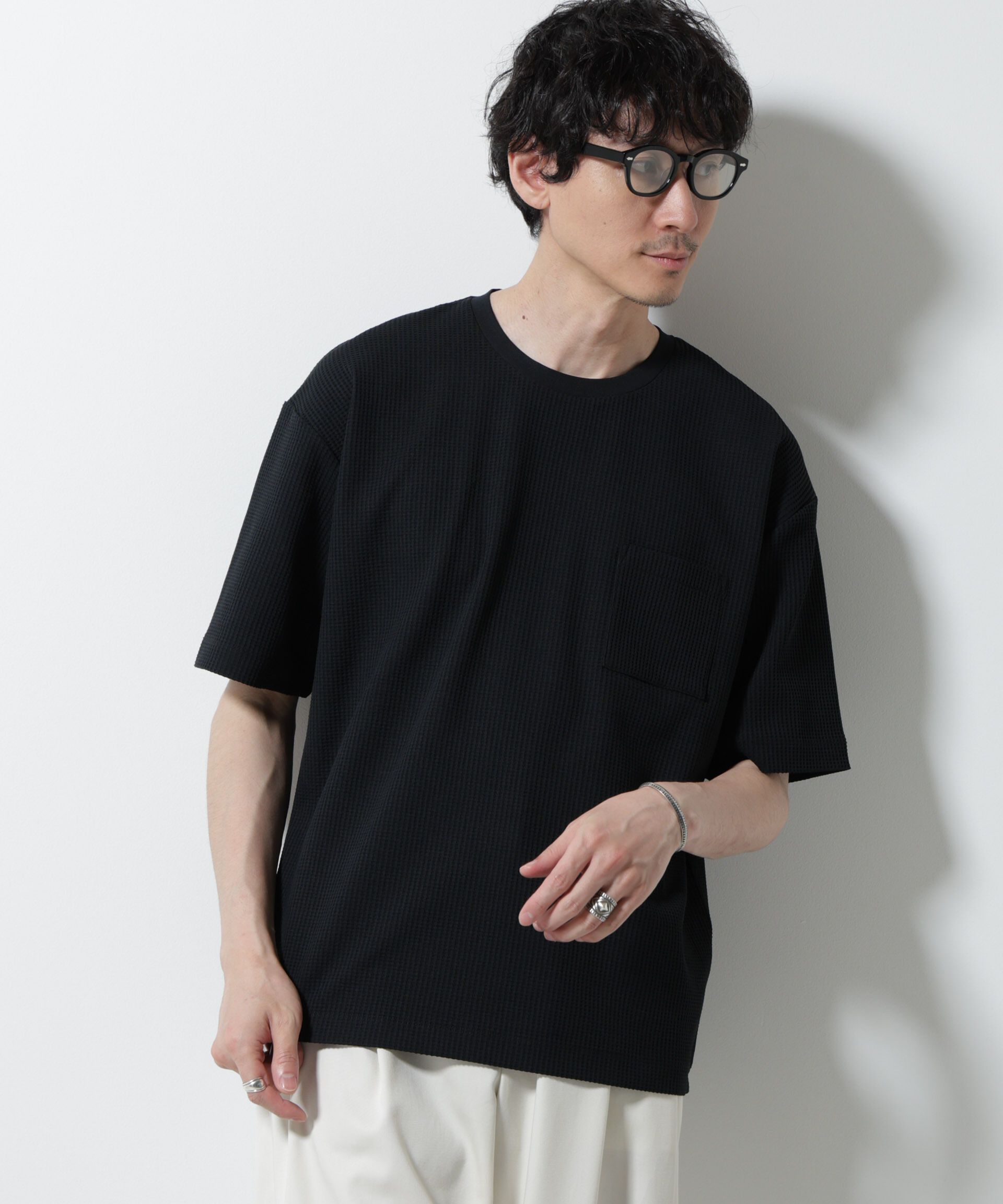 nano･universe「ドライソフトワッフルTシャツ 半袖」|Tシャツ・カットソー|