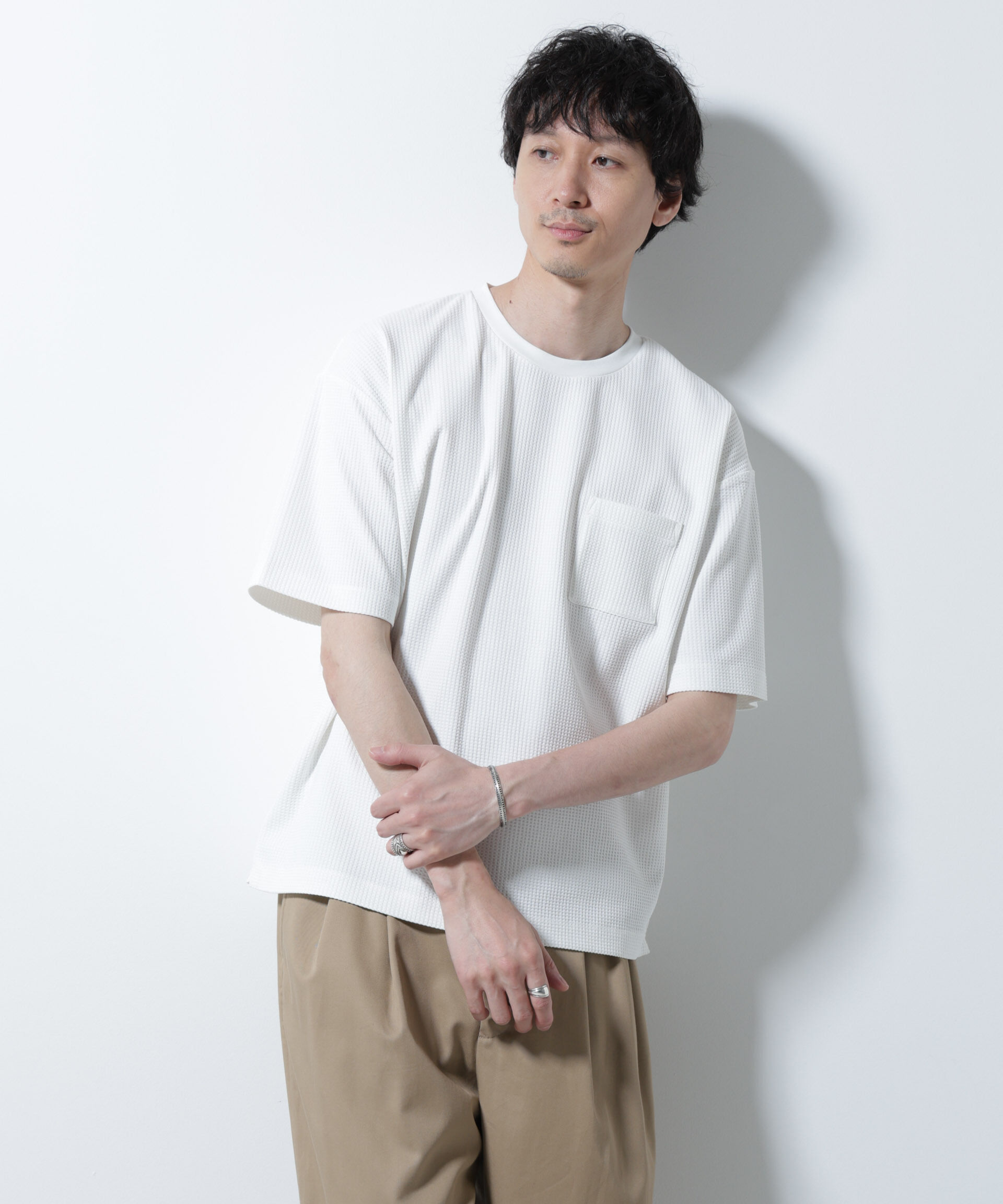 nano･universe「ドライソフトワッフルTシャツ 半袖」|Tシャツ・カットソー|