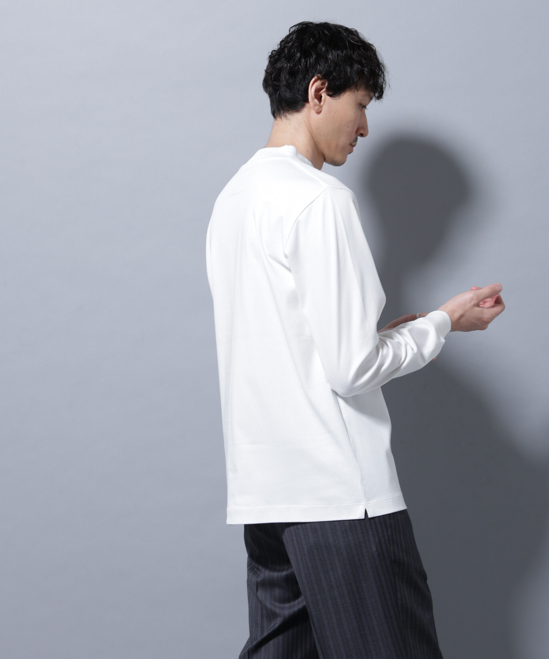 nano･universe「アンチスメルモックネックTシャツ 長袖」|Tシャツ・カットソー|