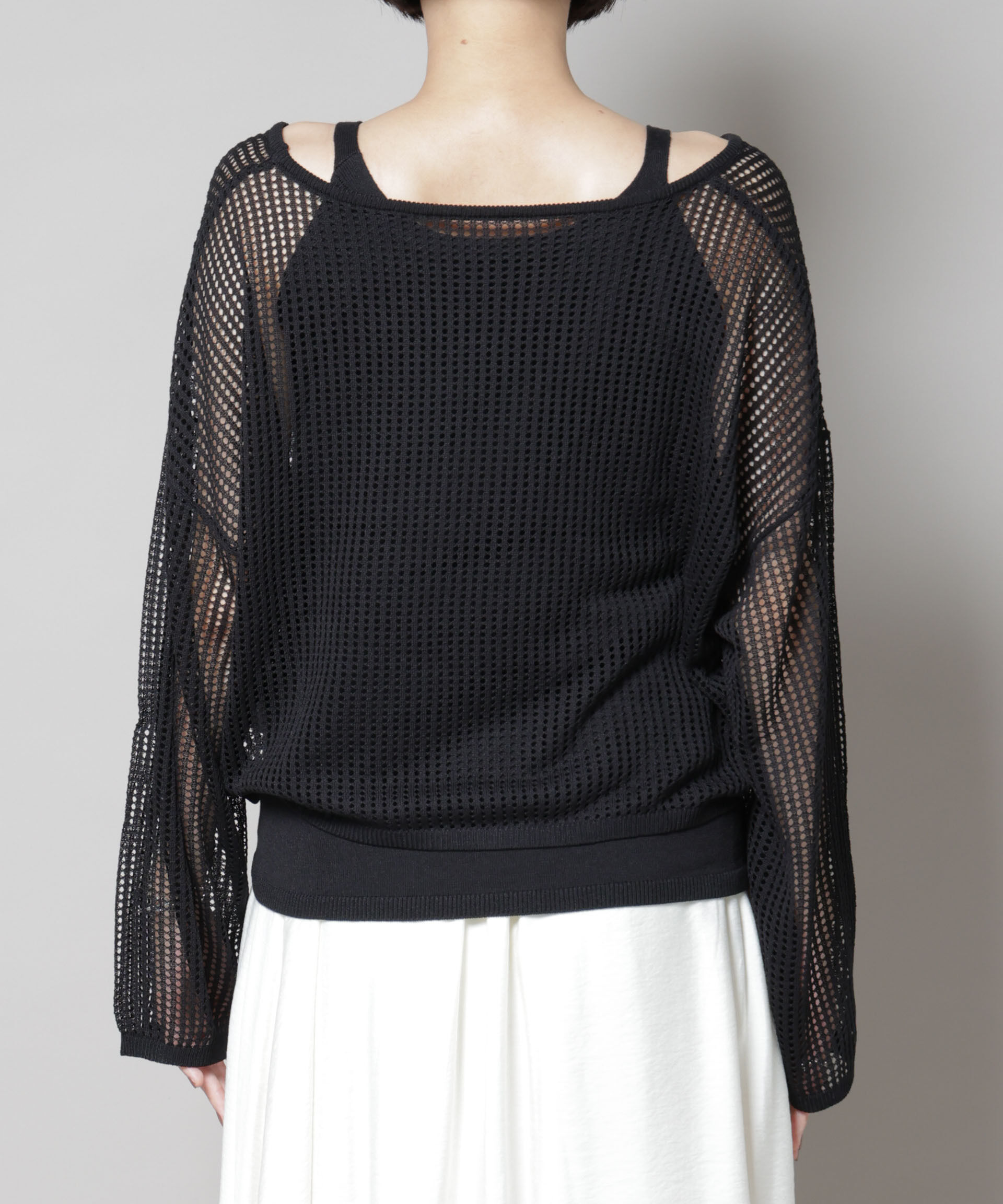nano･universe「メッシュレイヤードニットアンサンブル」|ニット・セーター|