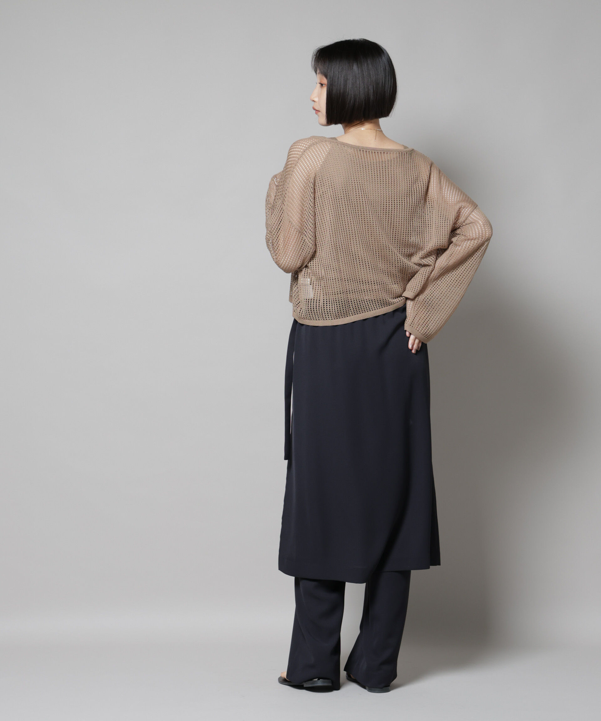 nano･universe「メッシュレイヤードニットアンサンブル」|ニット・セーター|
