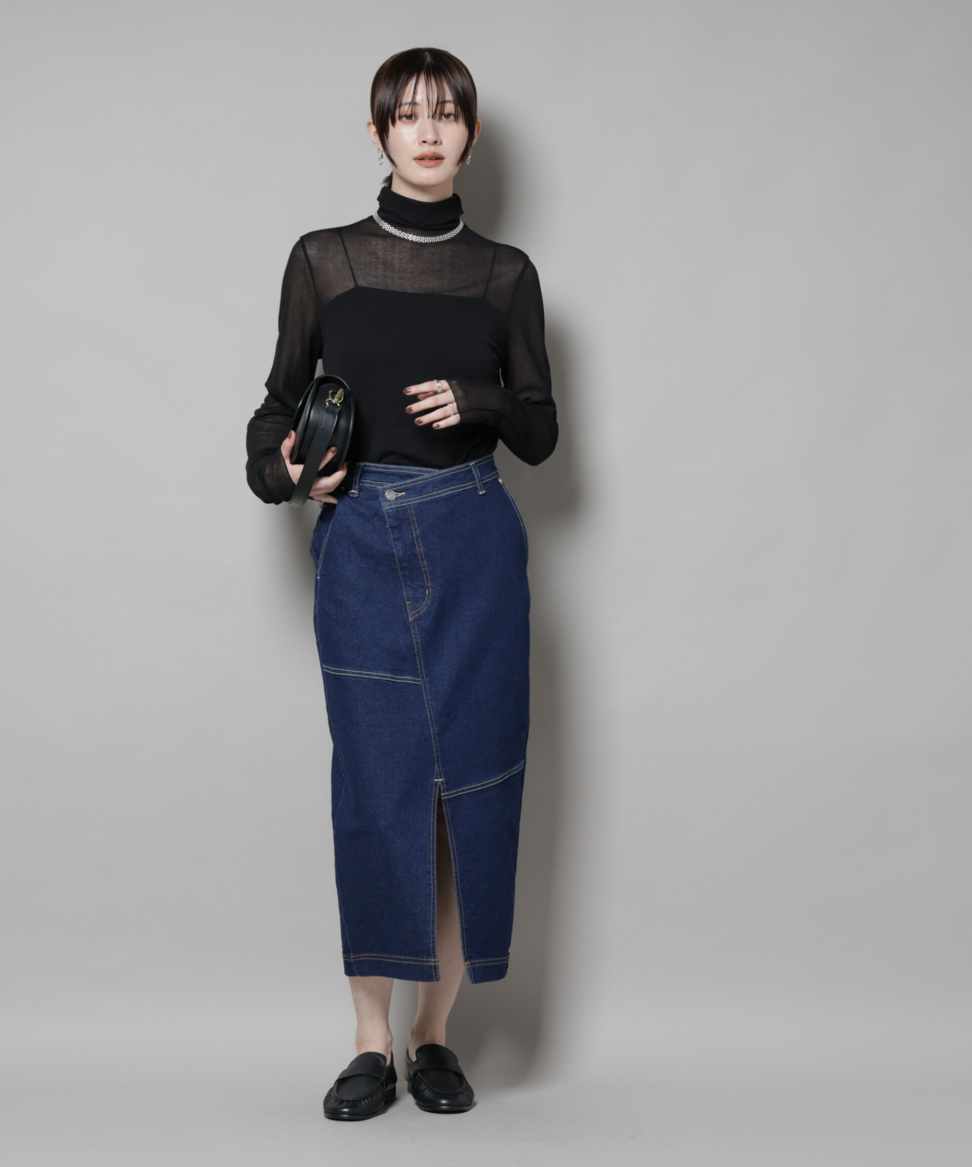 nano･universe「ラップペンシルデニムスカート」|スカート|