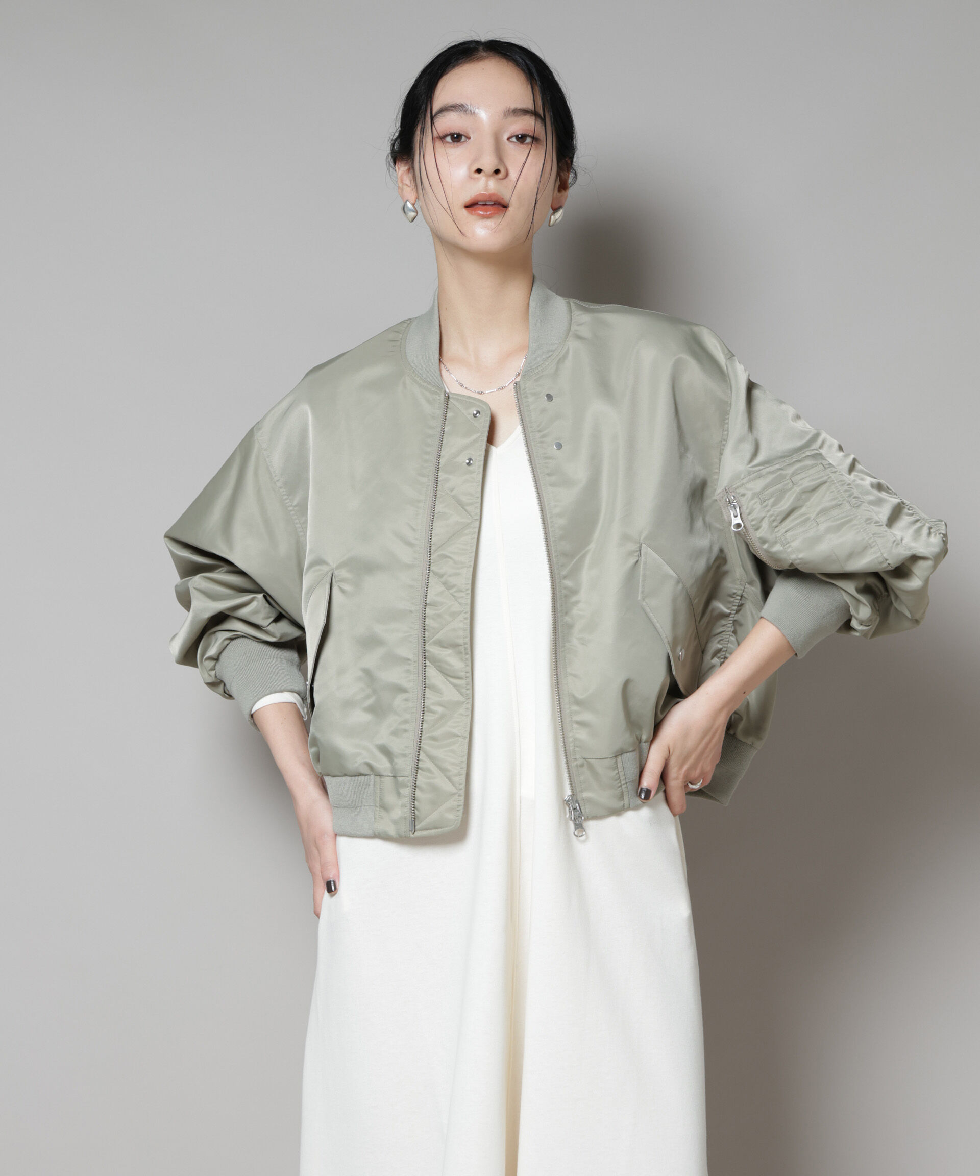 nano･universe「ナイロンツイルMA-1ブルゾン」|ブルゾン・スタジャン|