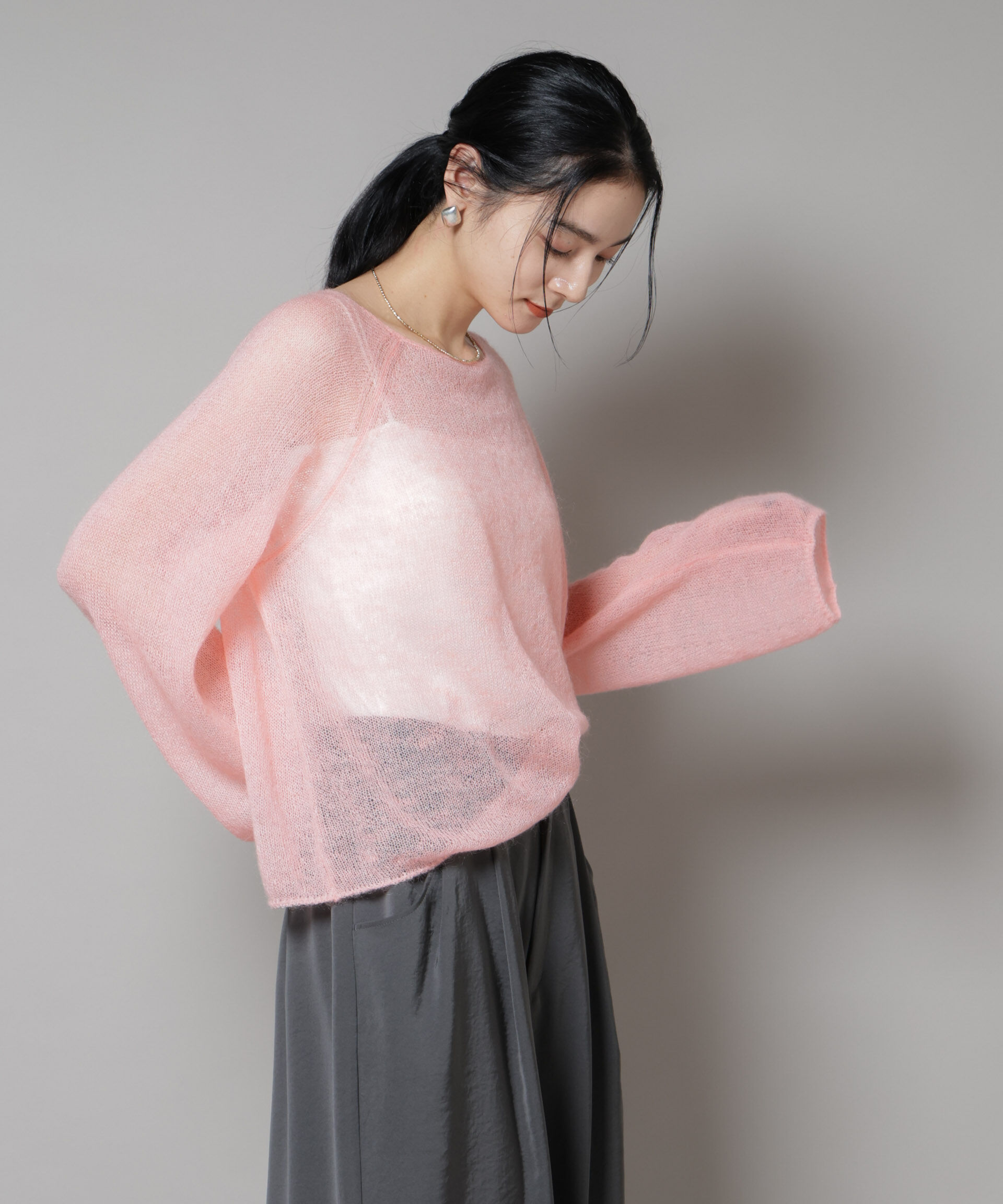 nano･universe「モヘヤ混天竺シアーニット」|ニット・セーター|