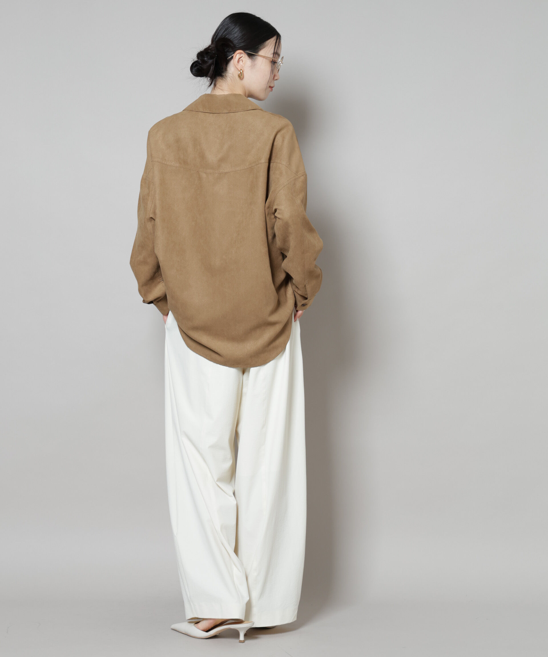 nano･universe「フェイクスエードシャツ(セットアップ可)」|シャツ・ブラウス|