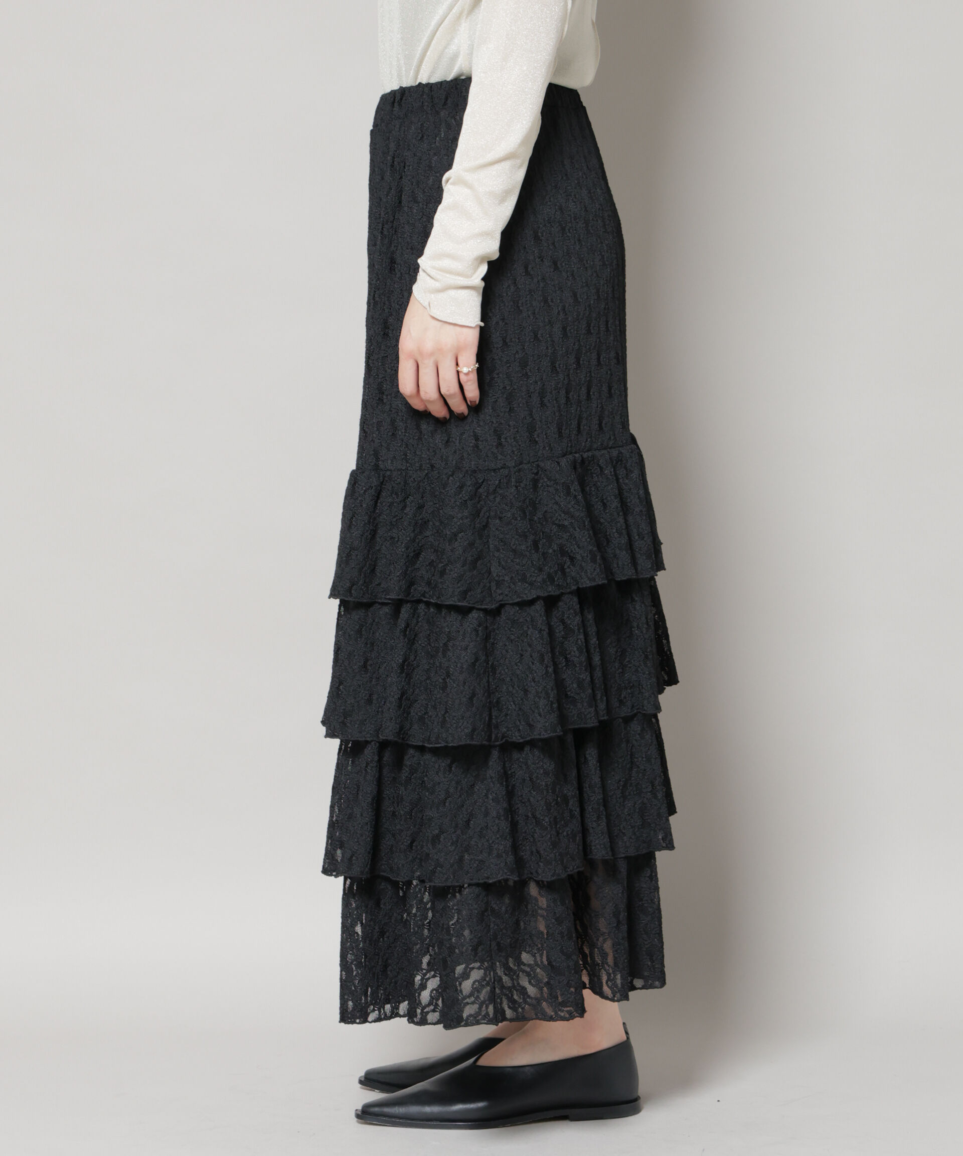 nano･universe「ティアードフリルレーススカート」|スカート|