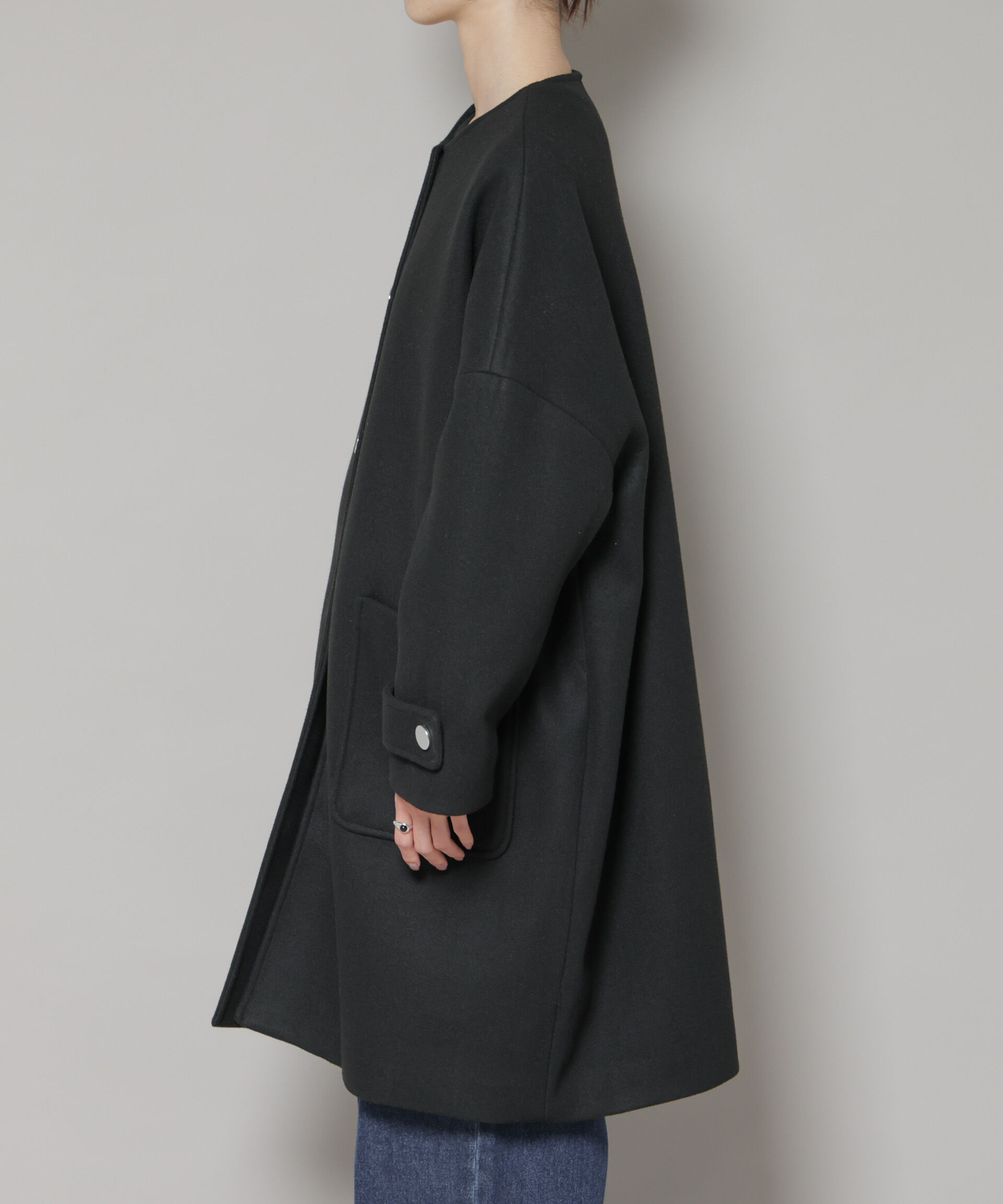 nano･universe「ノーカラーコクーンミドルコート」|その他|