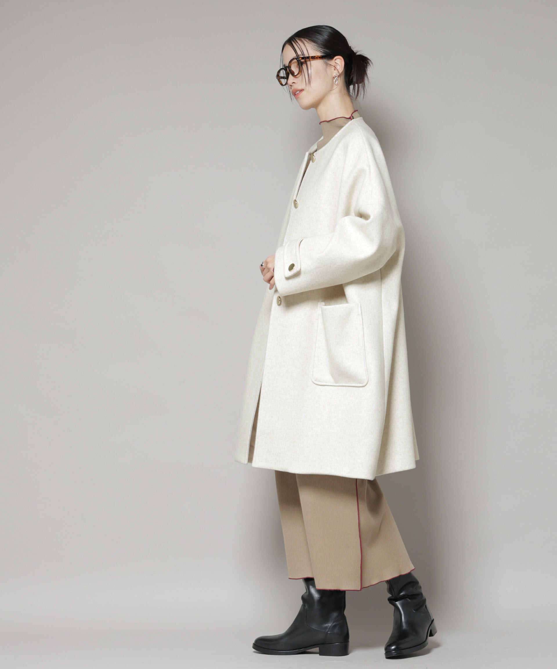 nano･universe「ノーカラーコクーンミドルコート」|その他|