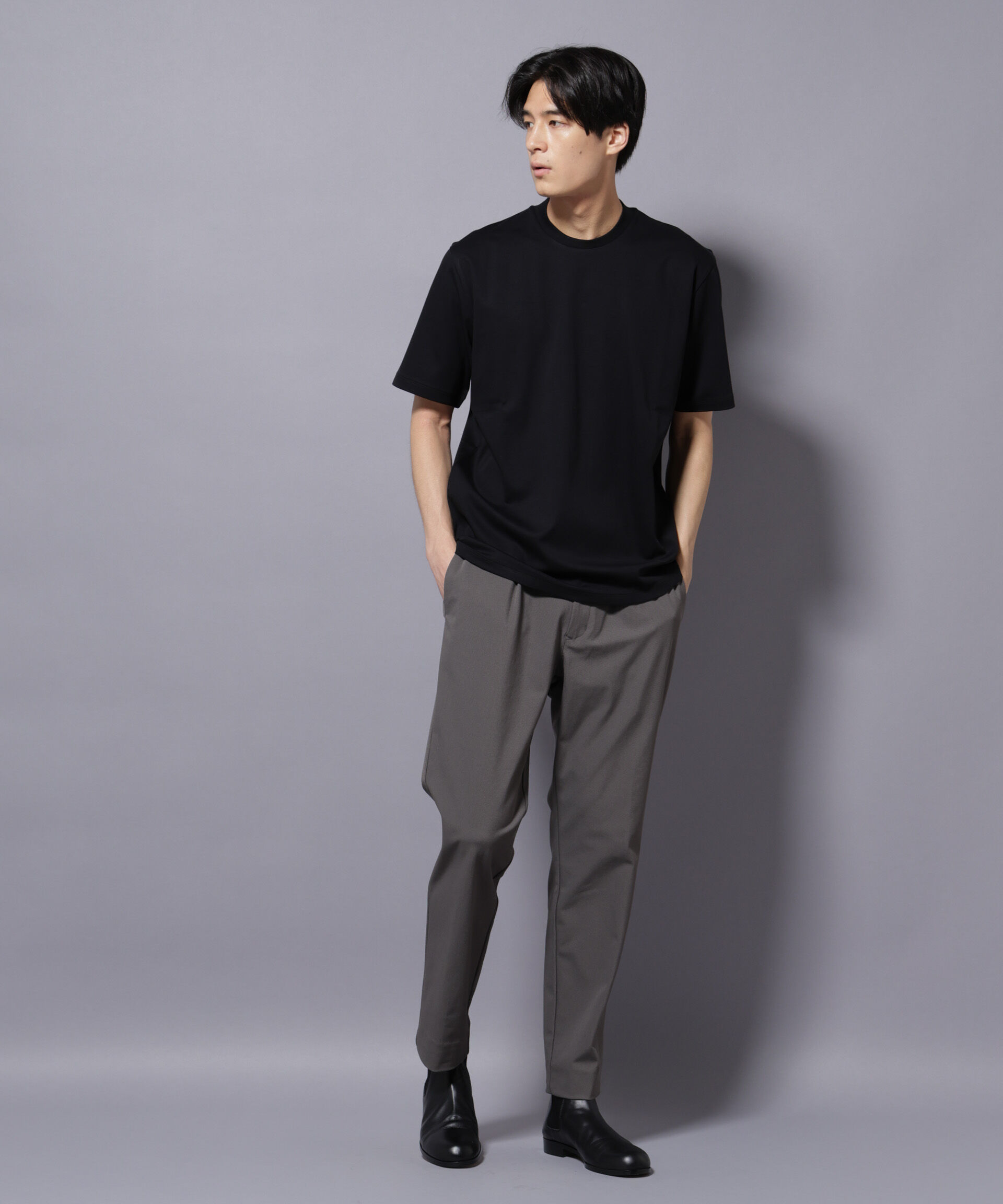 nano･universe「ジャケT(R) プレミアム クルーネック 半袖」|Tシャツ・カットソー|