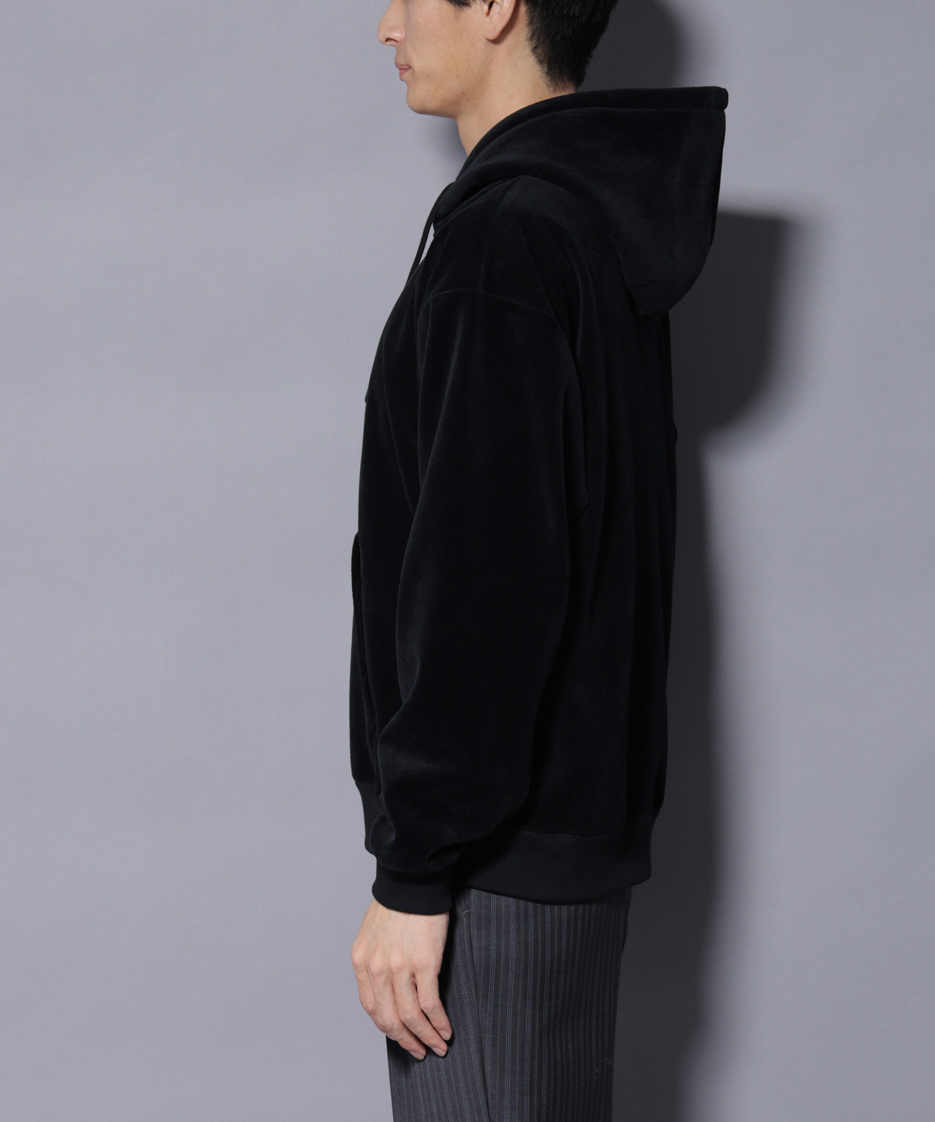 nano･universe「クロコ加工フリース ZIPパーカ」|Tシャツ・カットソー|