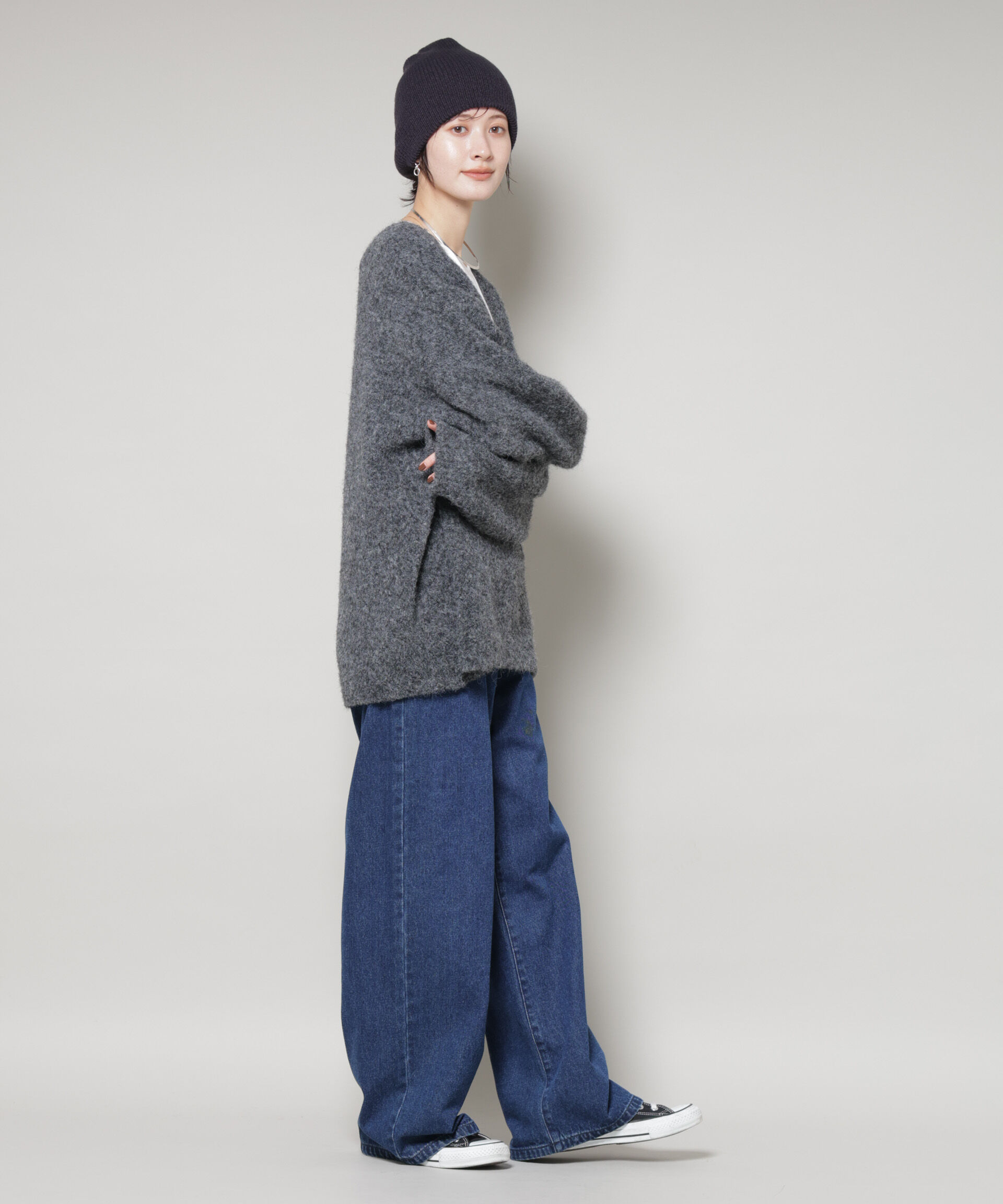 nano･universe「深Vネックオーバーニットプルオーバー」|ニット・セーター|