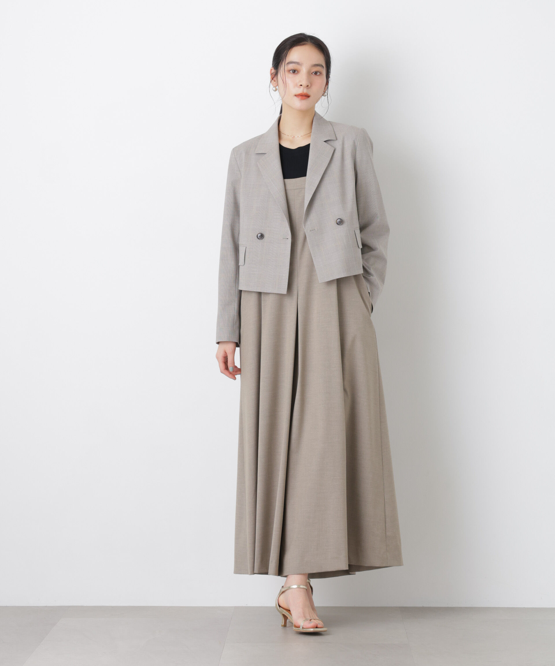 nano･universe「トロストレッチショートダブルジャケット(セットアップ可)」|テーラードジャケット|