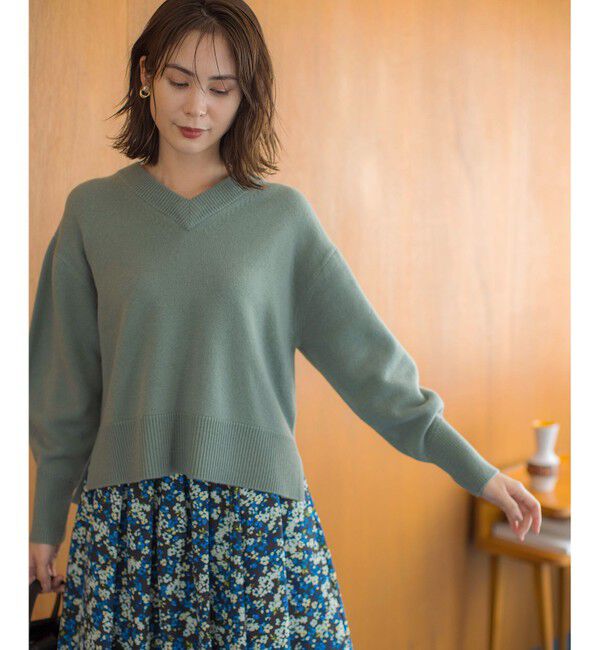 組曲「【8色展開・手洗い可】ウールカシミヤミックス Vネックニット」|ニット・セーター|【WEB限定】ｸ