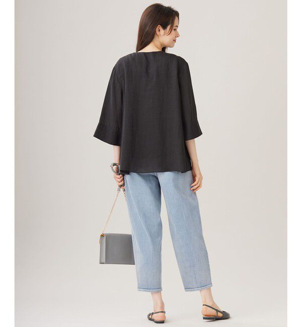 自由区「【カタログ掲載・接触冷感・洗える】ラミーローンプルオーバー ブラウス」|シャツ・ブラウス|